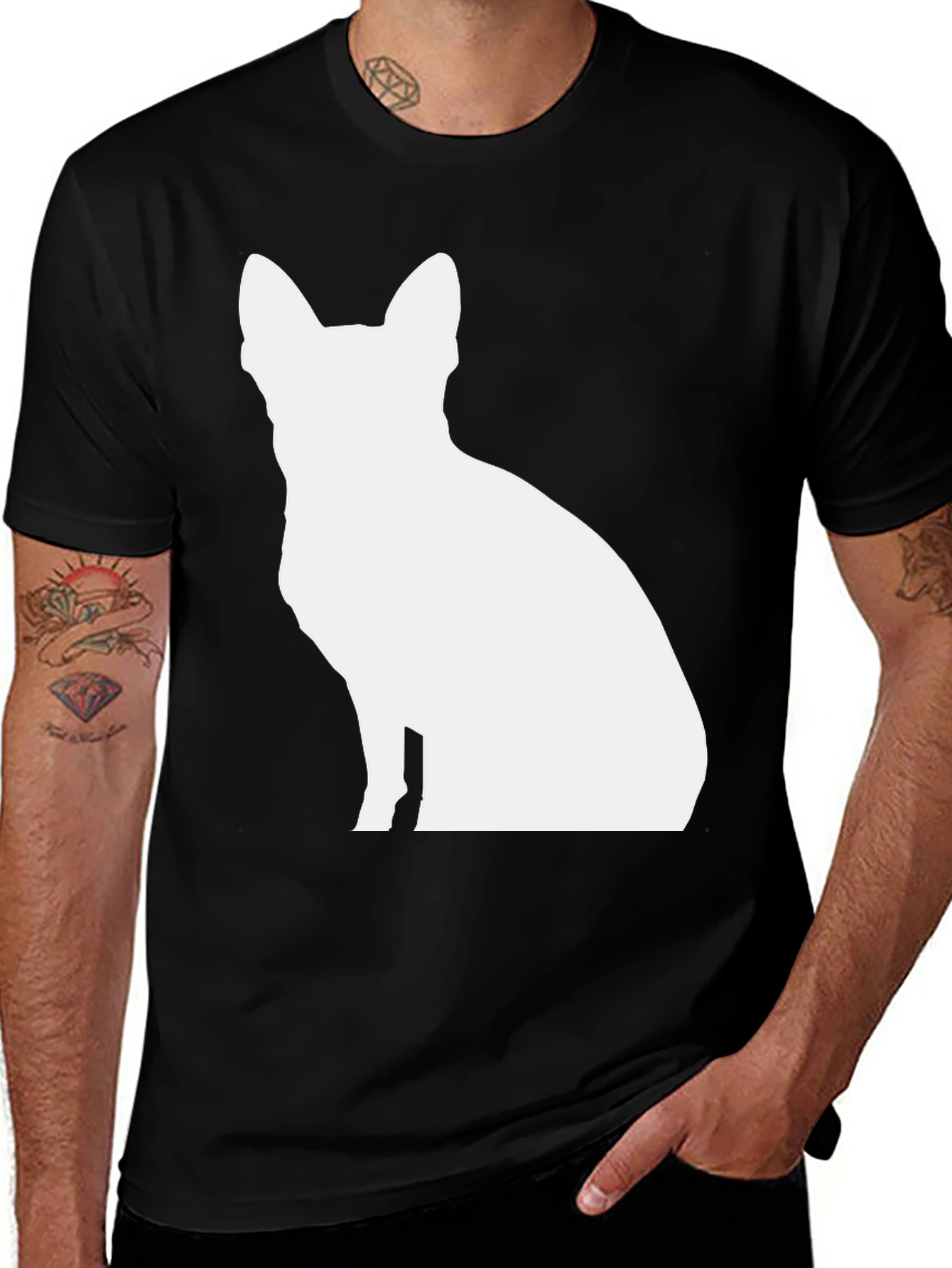 Variant 3 of Dog Silhouette Black T-Shirt