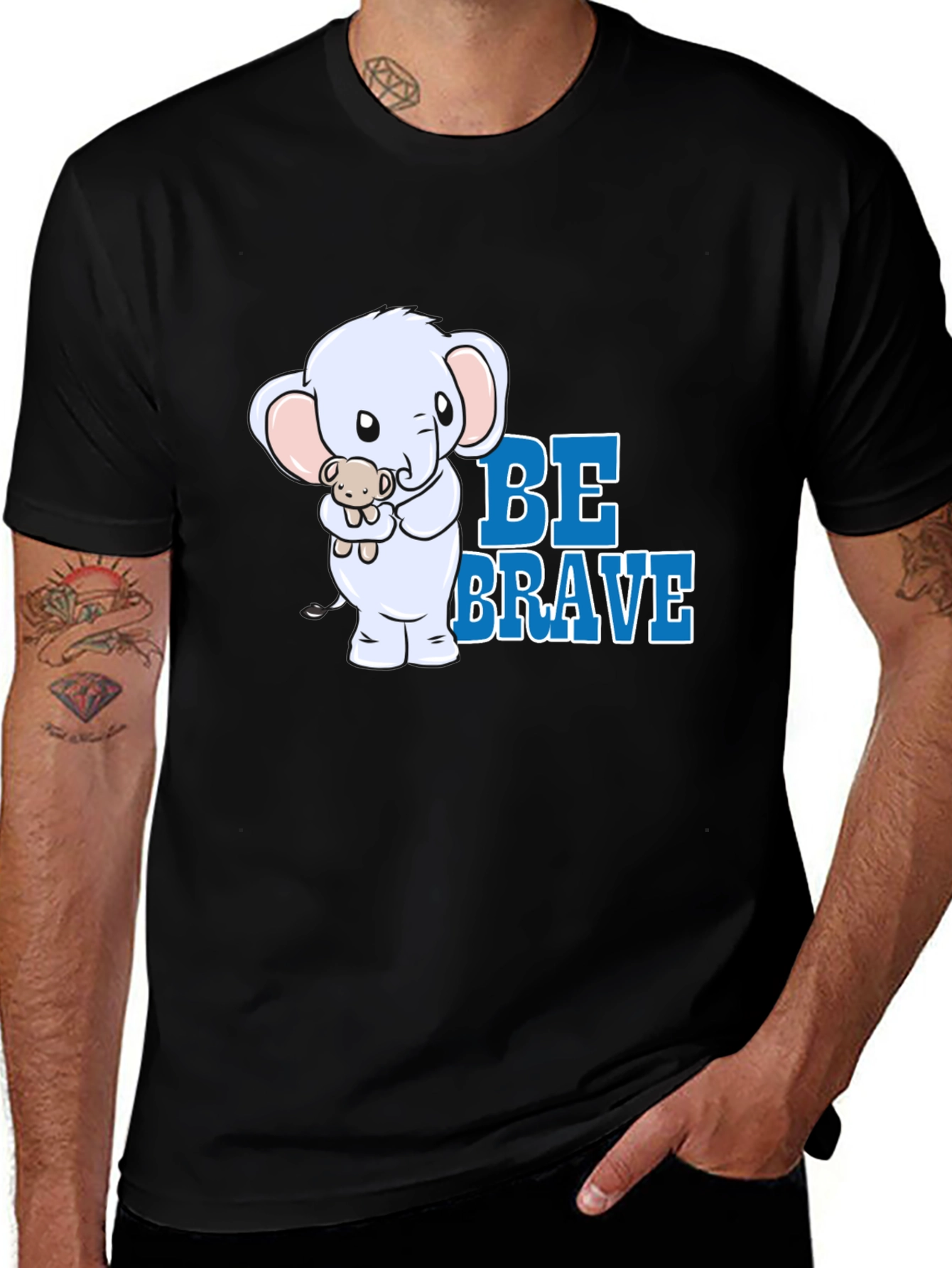Variant 3 of Be Brave Elephant Graphic T-Shirt