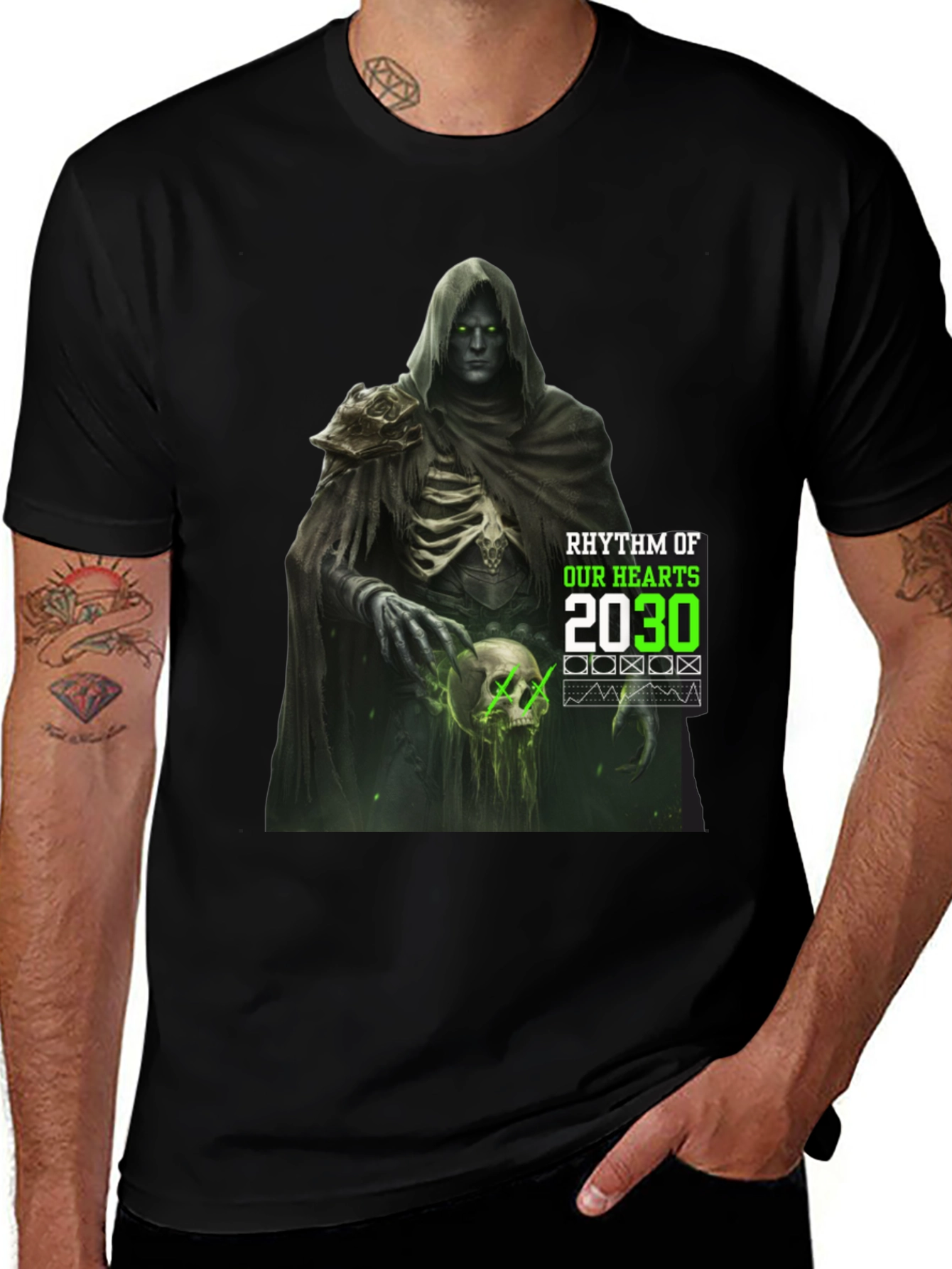 Variant 3 of Grim Reaper Graphic Tee - Rhythm of Our Hearts 2030
