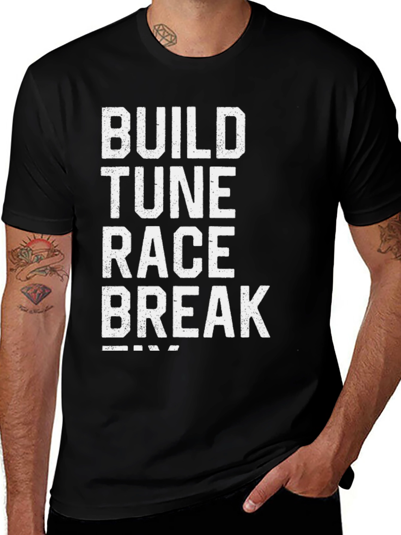 Variant 6 of Build Tune Race Break T-Shirt - Black