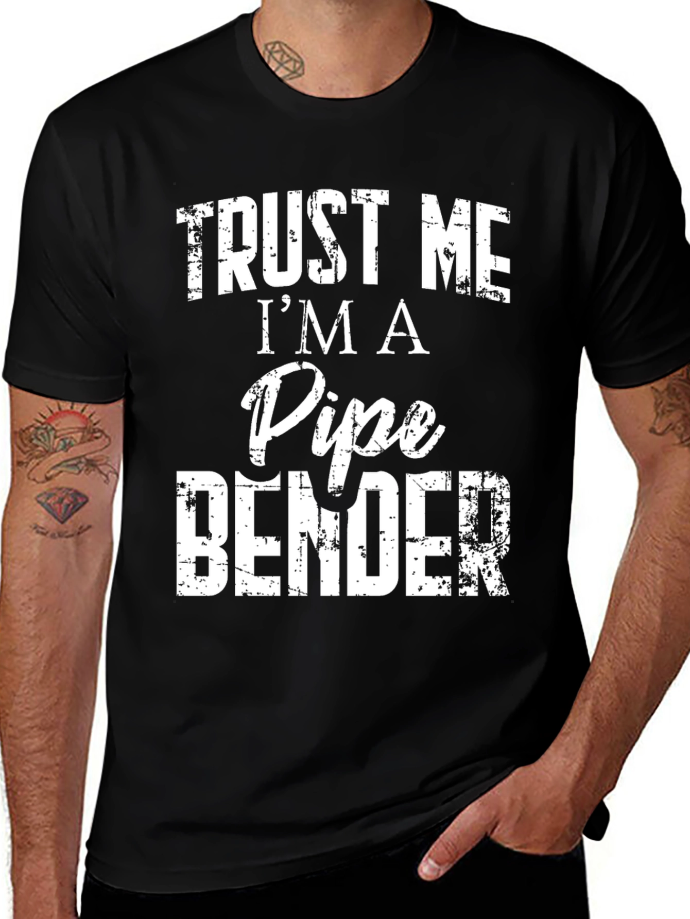 Variant 9 of Trust Me I'm A Pipe Bender Men's Black T-Shirt