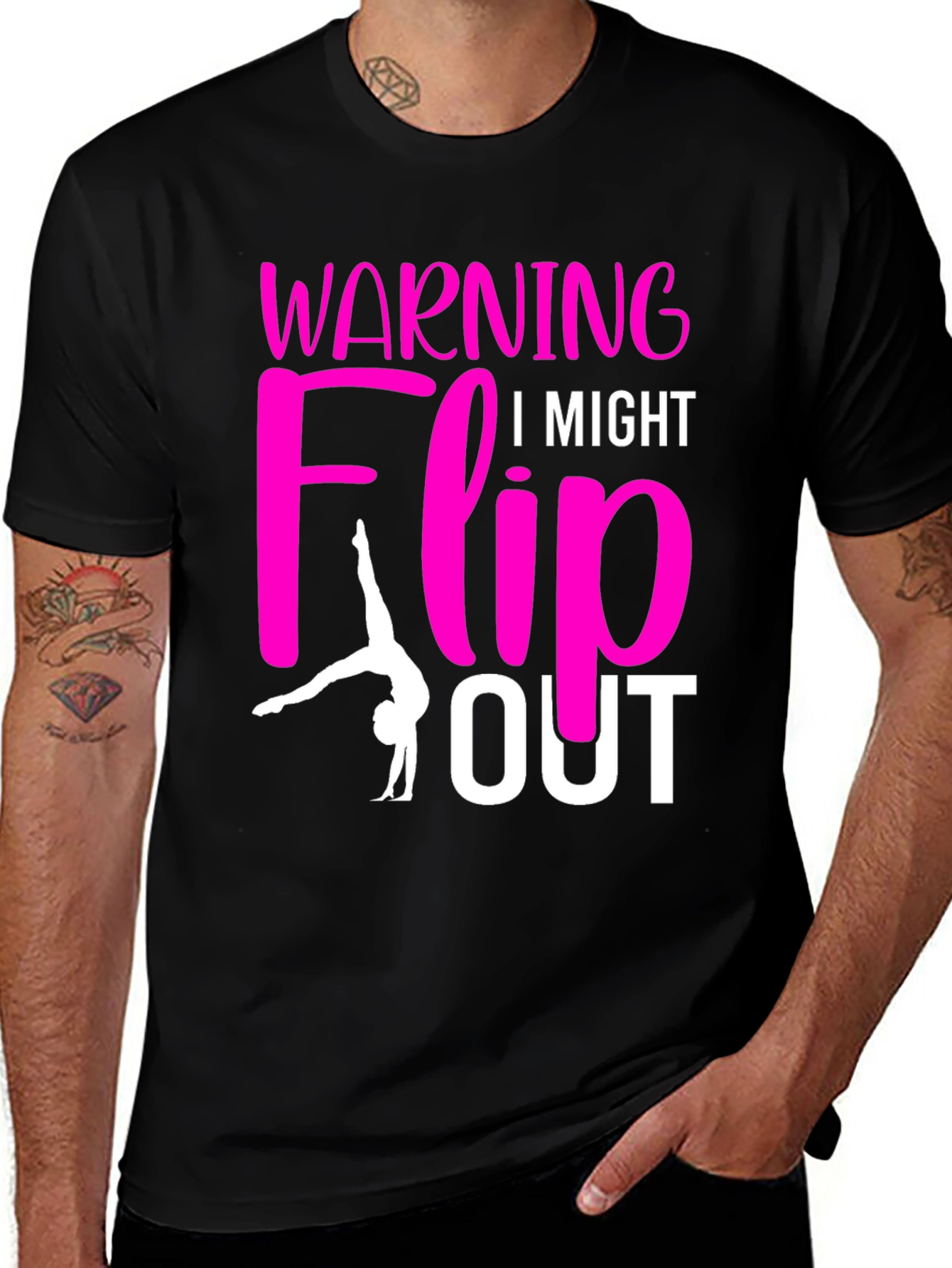 Warning I Might Flip Out T-Shirt Gymnast Design