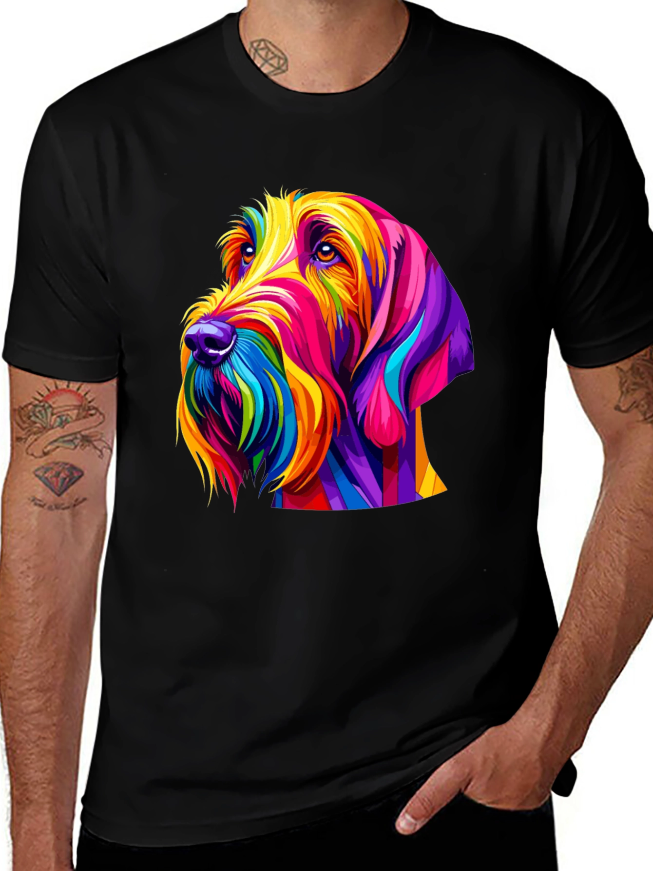Variant 26 of Vibrant Dog Graphic Tee - Colorful Canine T-Shirt