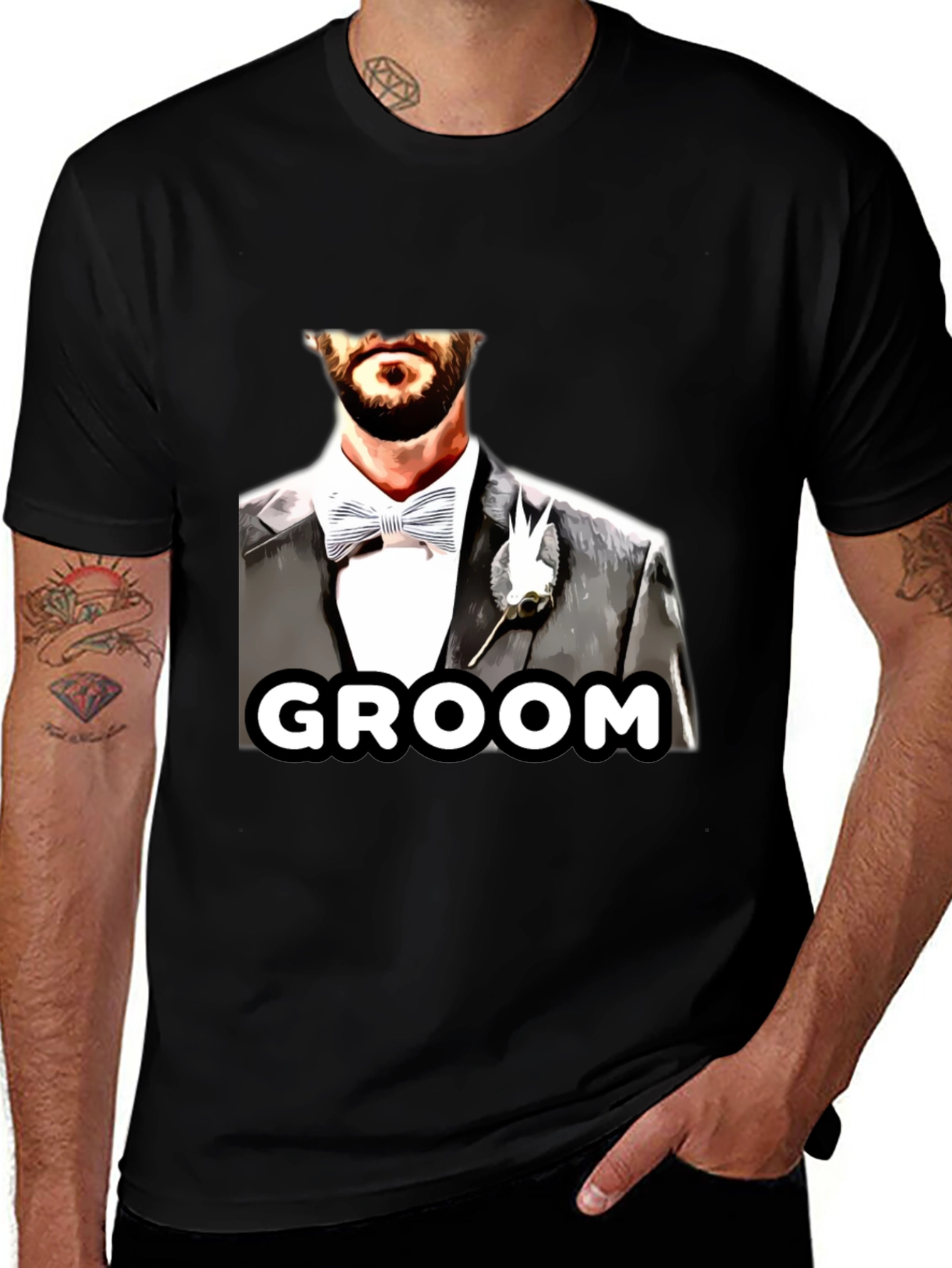 Variant 19 of Groom Suit T-Shirt - Wedding Party Apparel