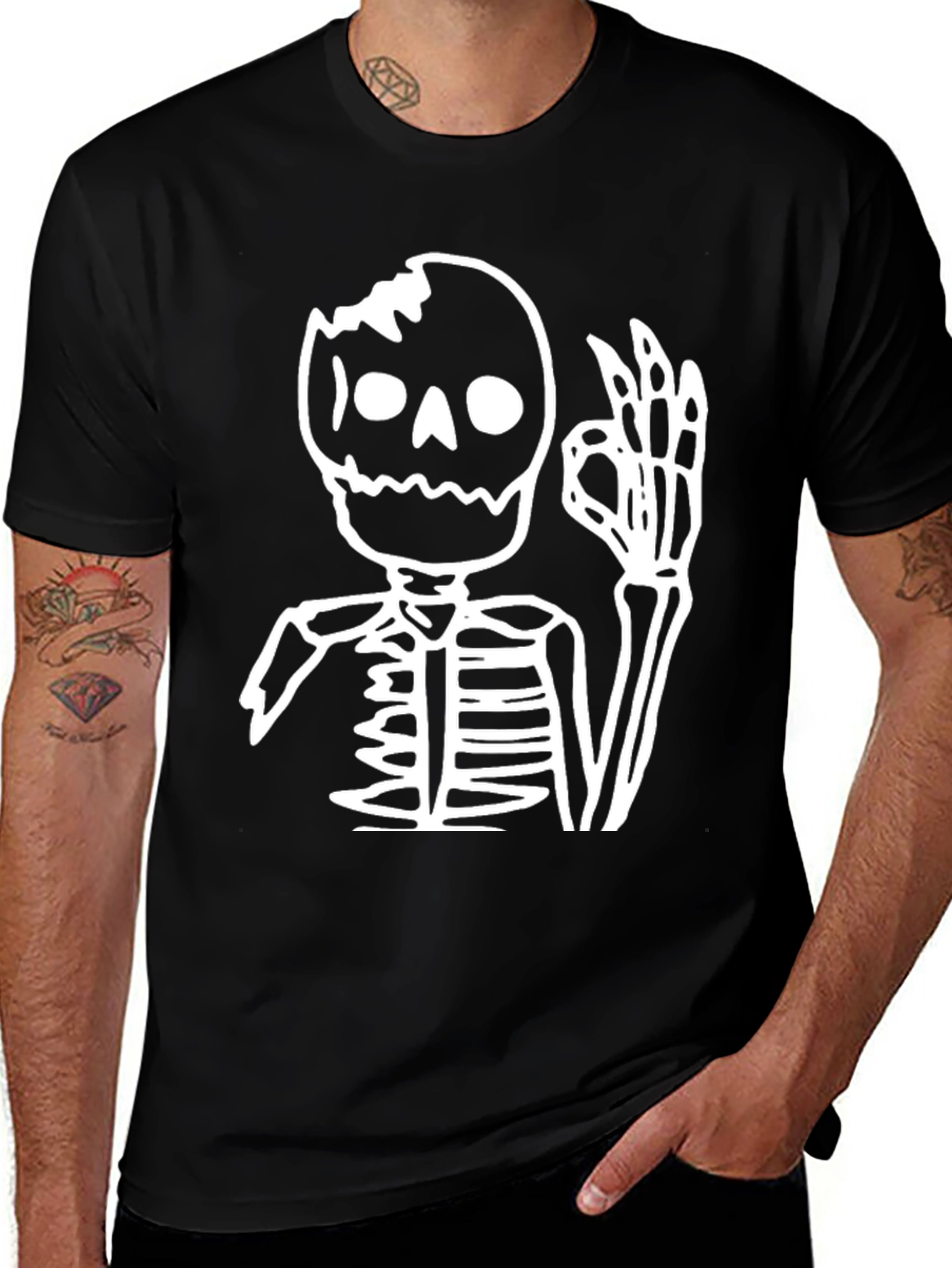 Variant 27 of Skeleton 'OK' Hand T-Shirt