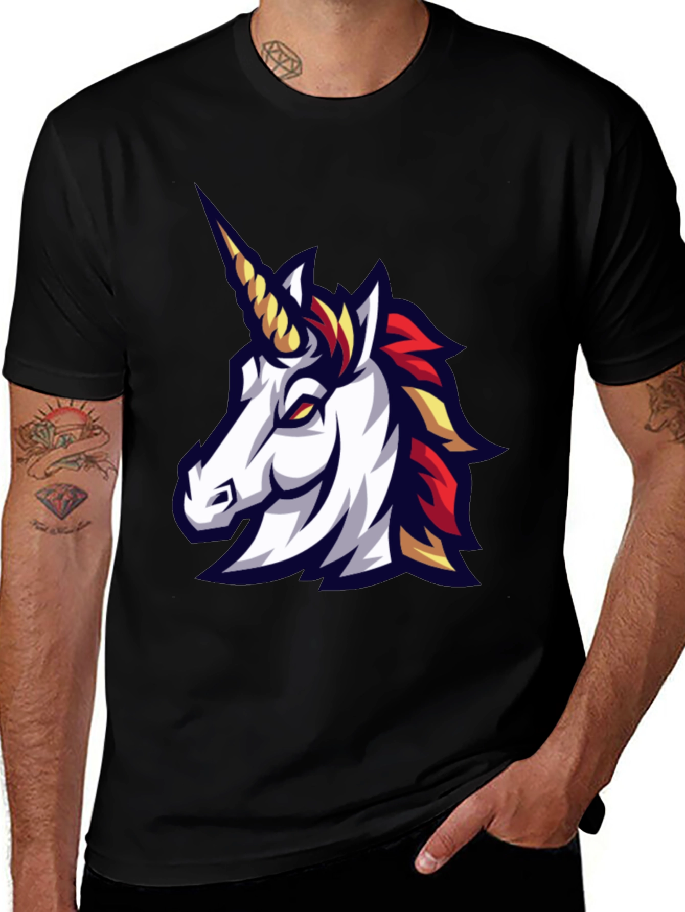 Variant 11 of Unicorn Graphic T-Shirt - Bold Black Tee
