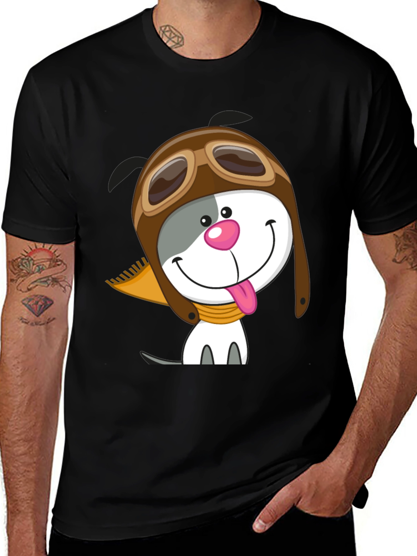 Dog Aviator T-Shirt - Cartoon Pilot Style