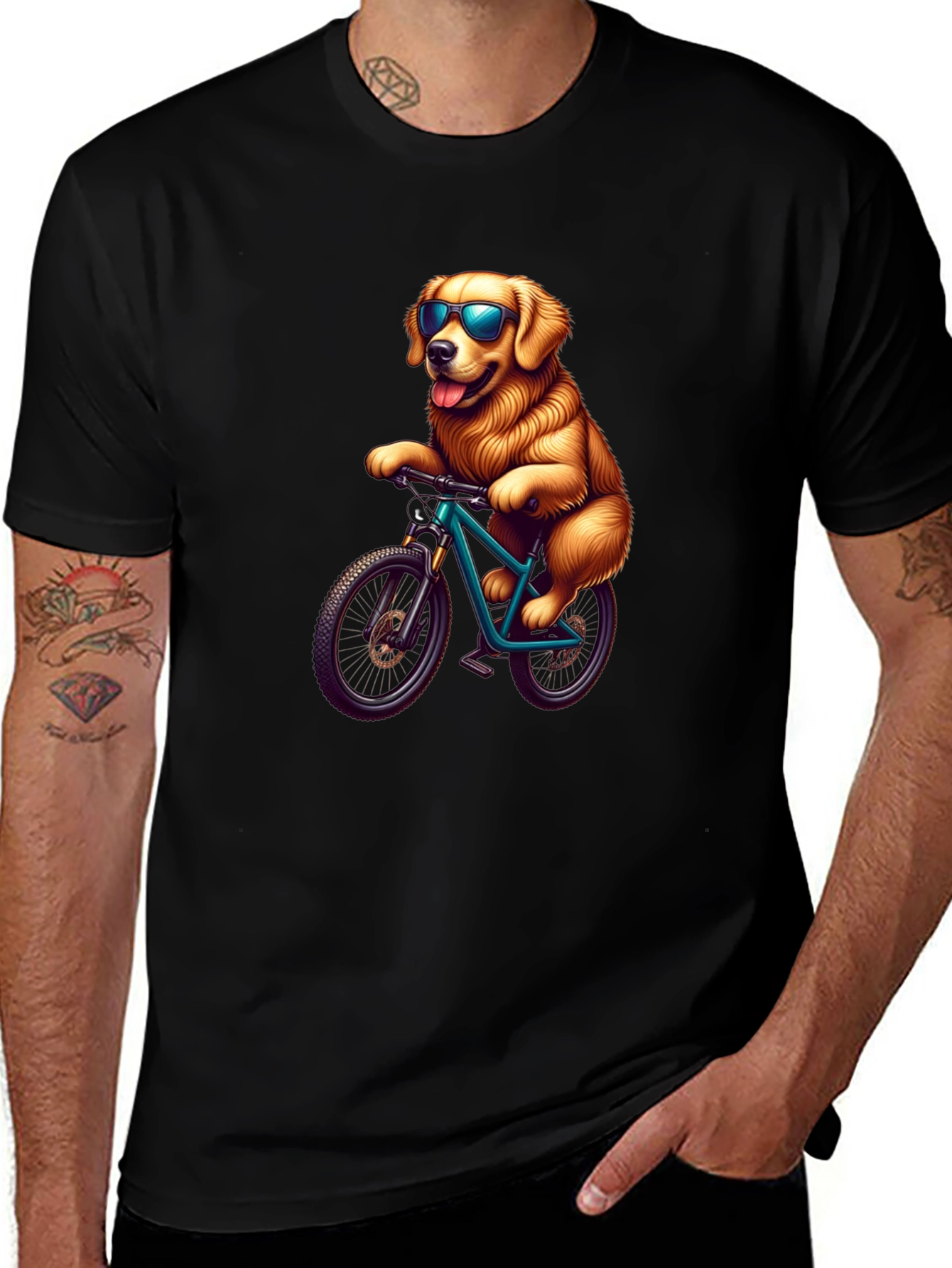 Variant 28 of Dog on Bike Graphic Tee - Ride in Style