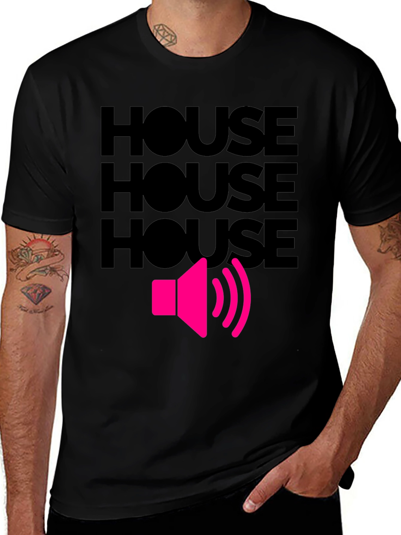 Variant 13 of House Music T-Shirt - Loud Speaker Design