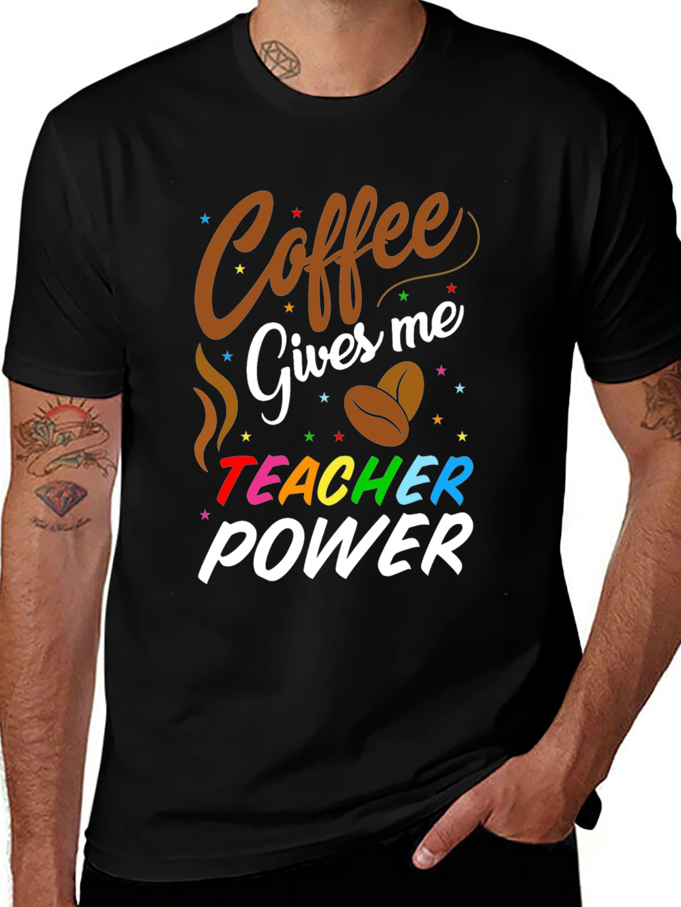 Variant 30 of Coffee Gives Me Teacher Power T-Shirt