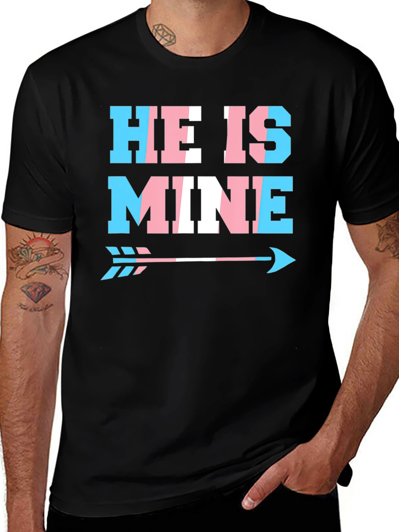Trans Pride He Is Mine Arrow T-Shirt