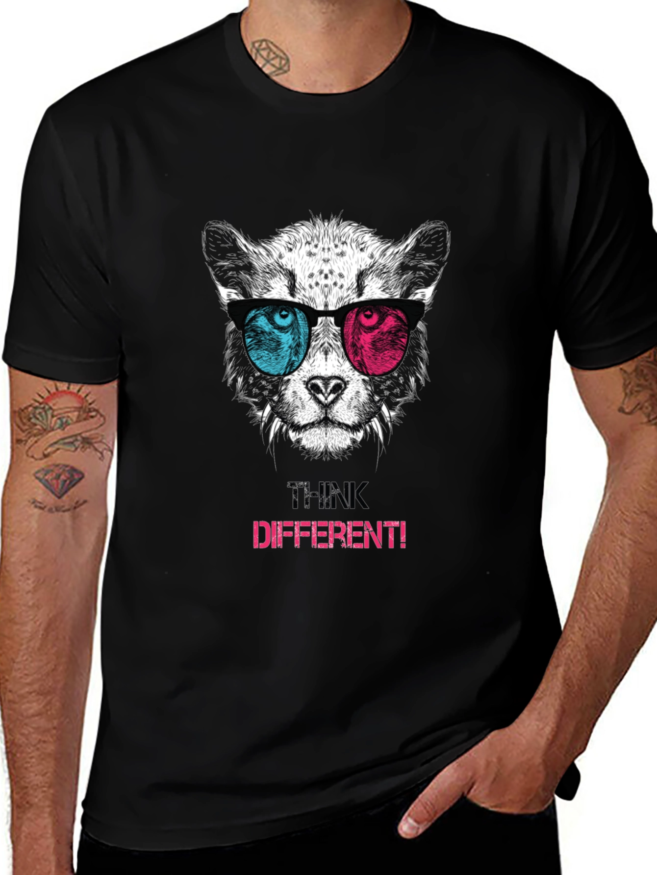 Variant 8 of Think Different Cheetah Graphic T-Shirt