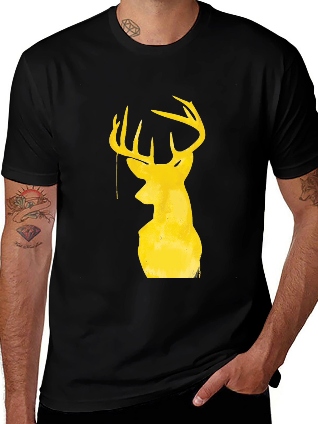Variant 25 of Deer Silhouette Graphic Tee - Black