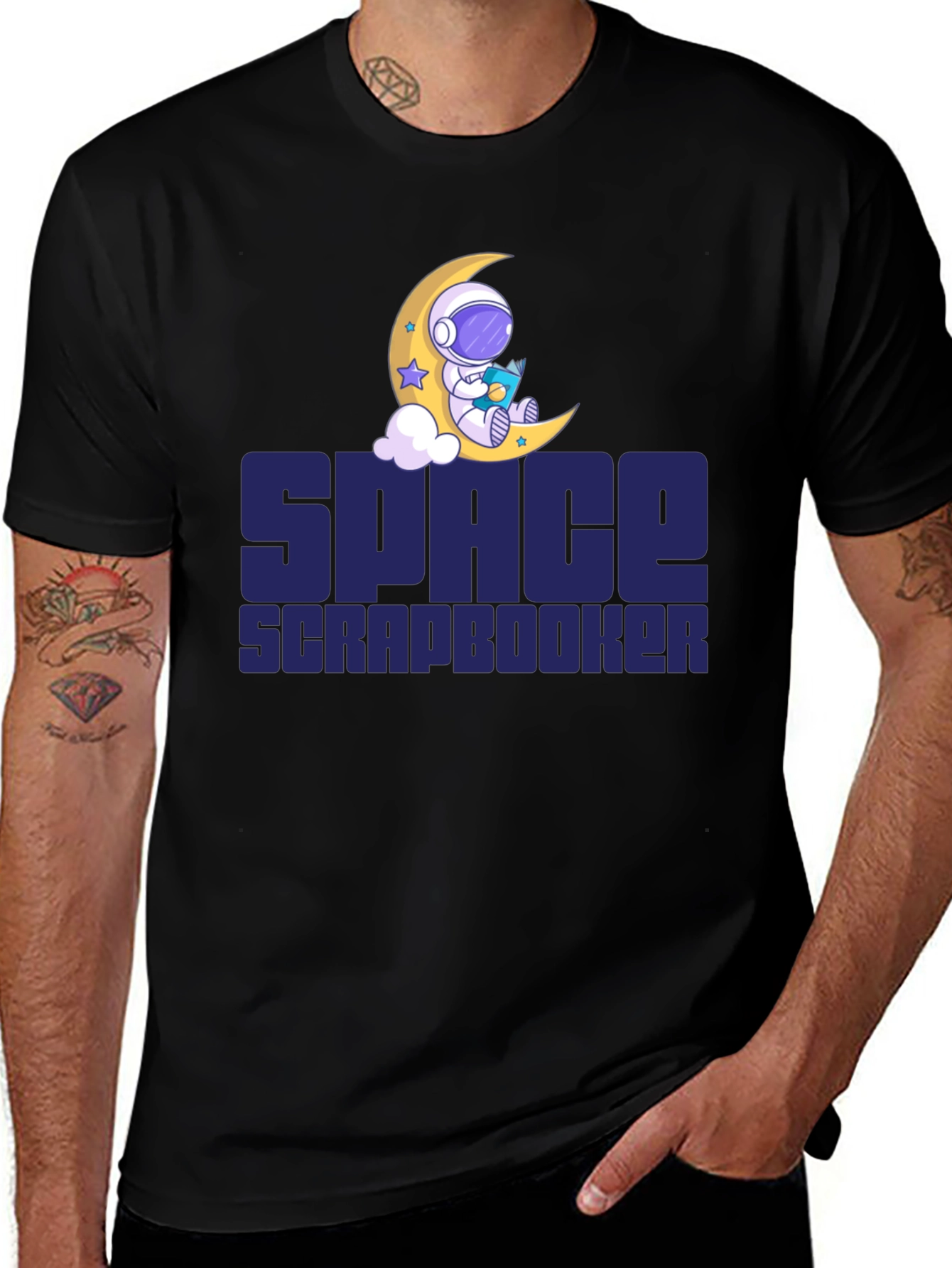 Variant 25 of Space Scrapbooker T-Shirt - Astronaut Moon Design