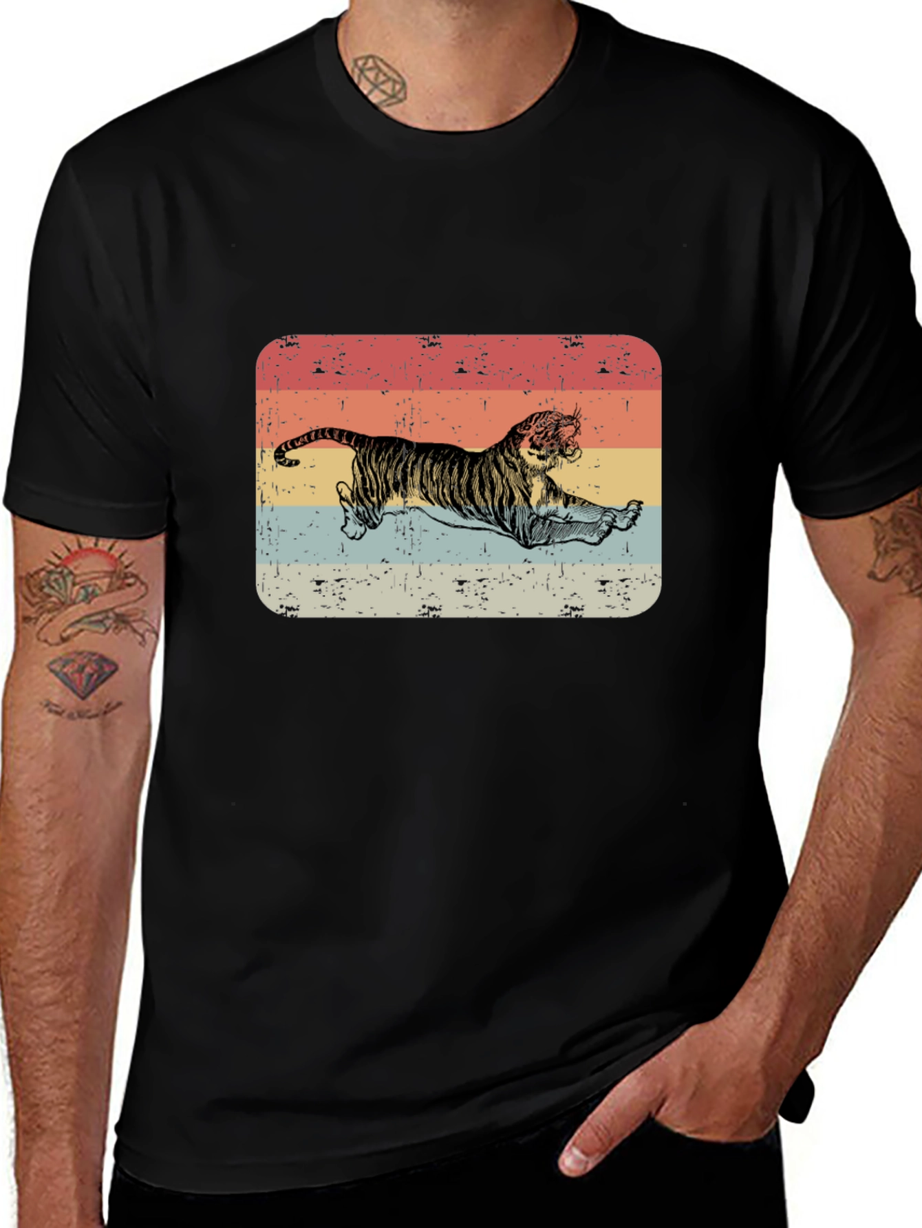 Variant 20 of Retro Tiger Graphic Tee - Vintage Style T-Shirt