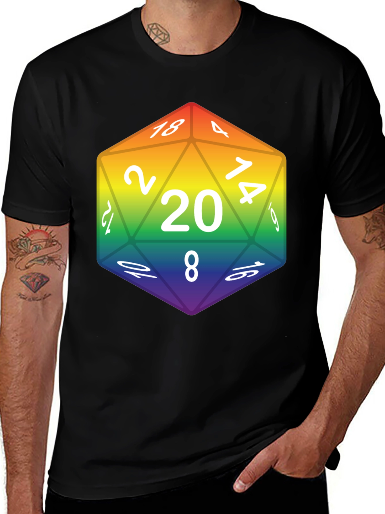 Variant 25 of Rainbow D20 T-Shirt - Gamer Pride