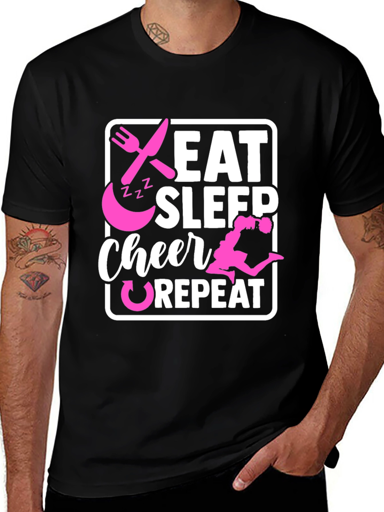 Variant 6 of Eat Sleep Cheer Repeat T-Shirt