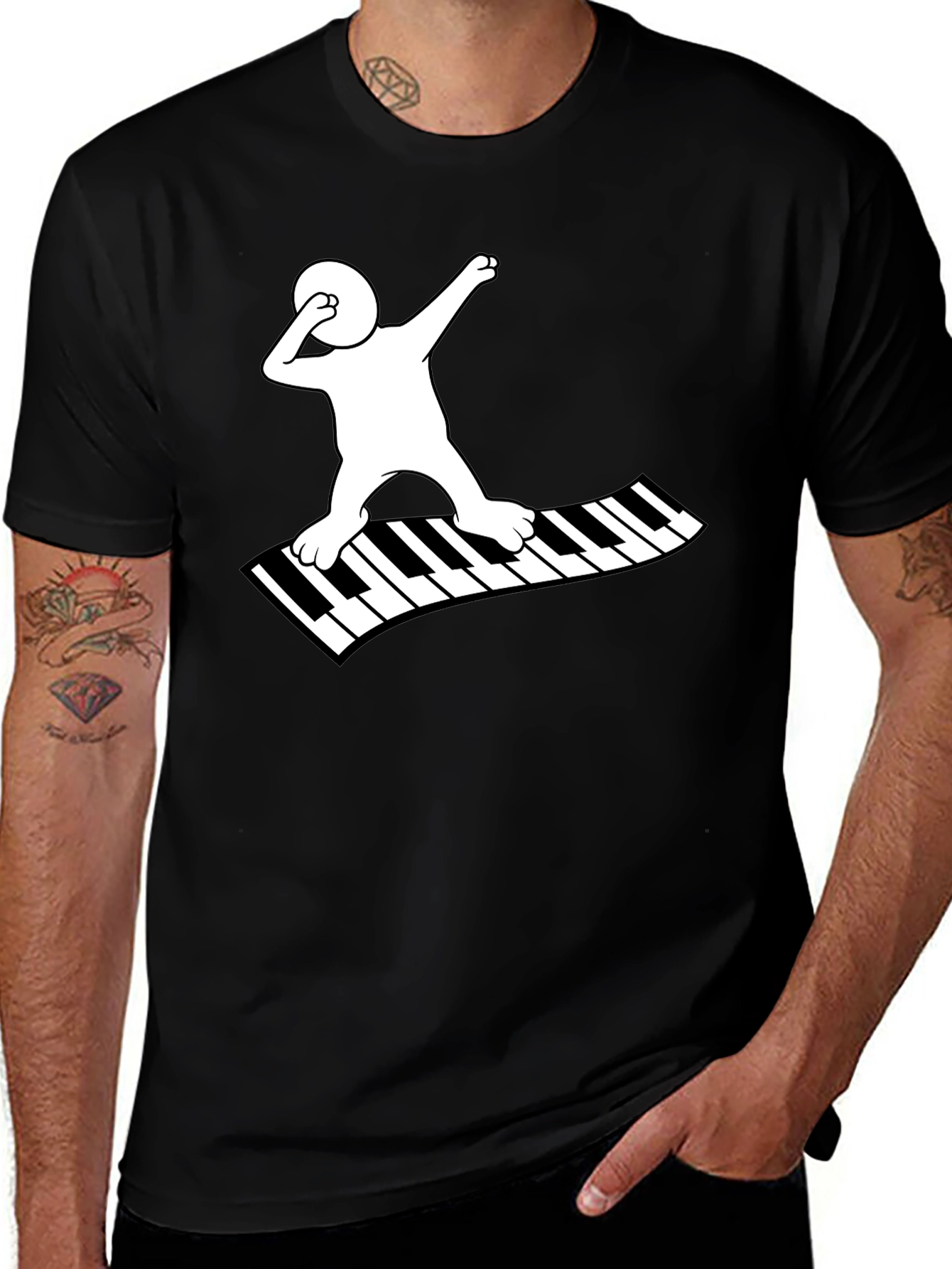 Variant 12 of Piano Dab Black Graphic Tee Shirt
