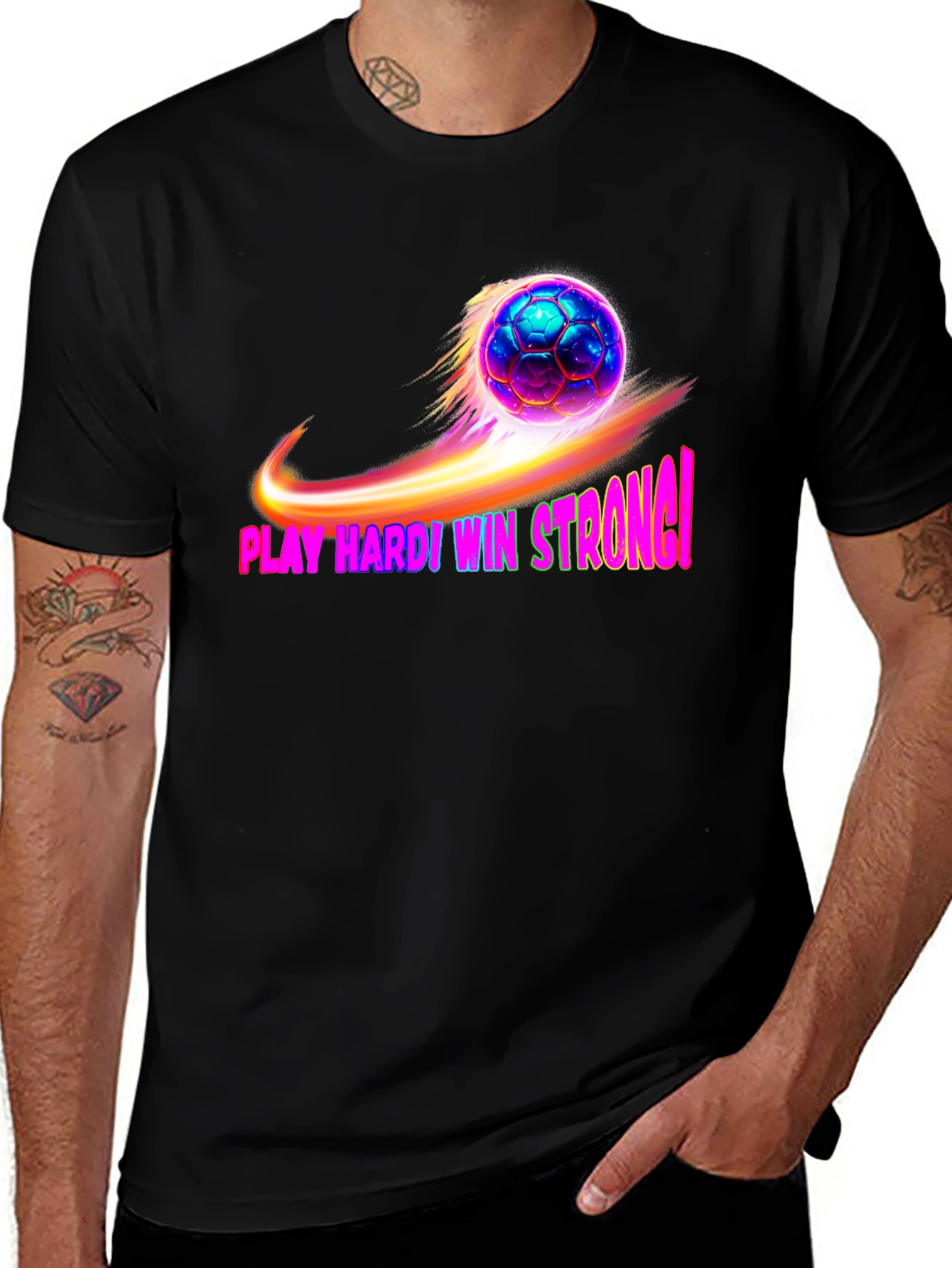 Variant 17 of Play Hard Win Strong Soccer Ball T-Shirt