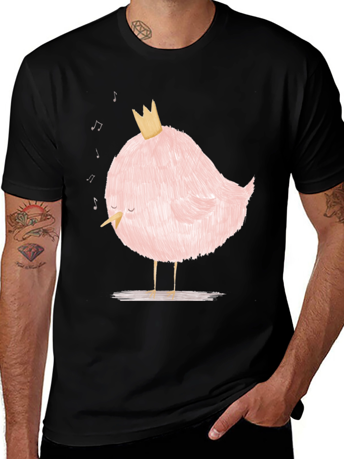 Variant 9 of Pink Bird with Crown Graphic T-Shirt