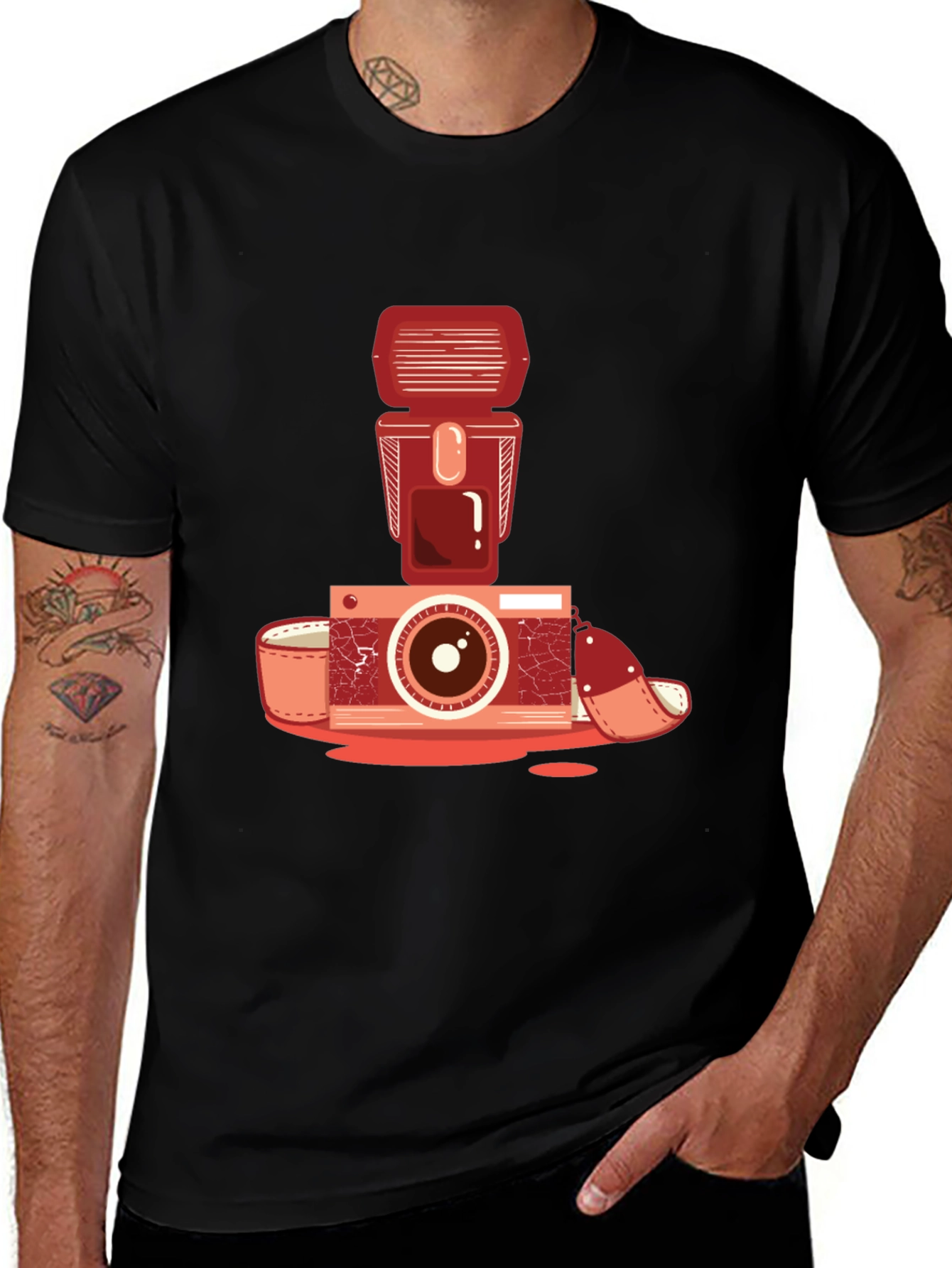 Retro Camera Graphic Tee - Vintage Style