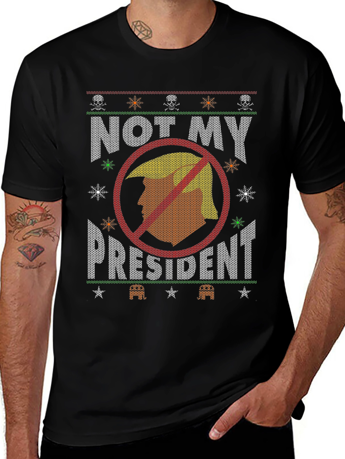 Black "Not My President" Graphic T-Shirt main image