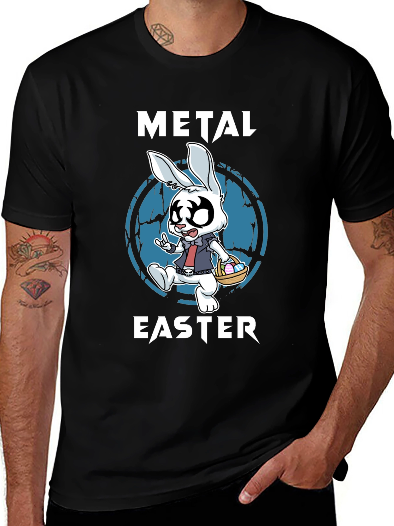 Metal Easter Bunny T-Shirt - Rock and Roll Easter