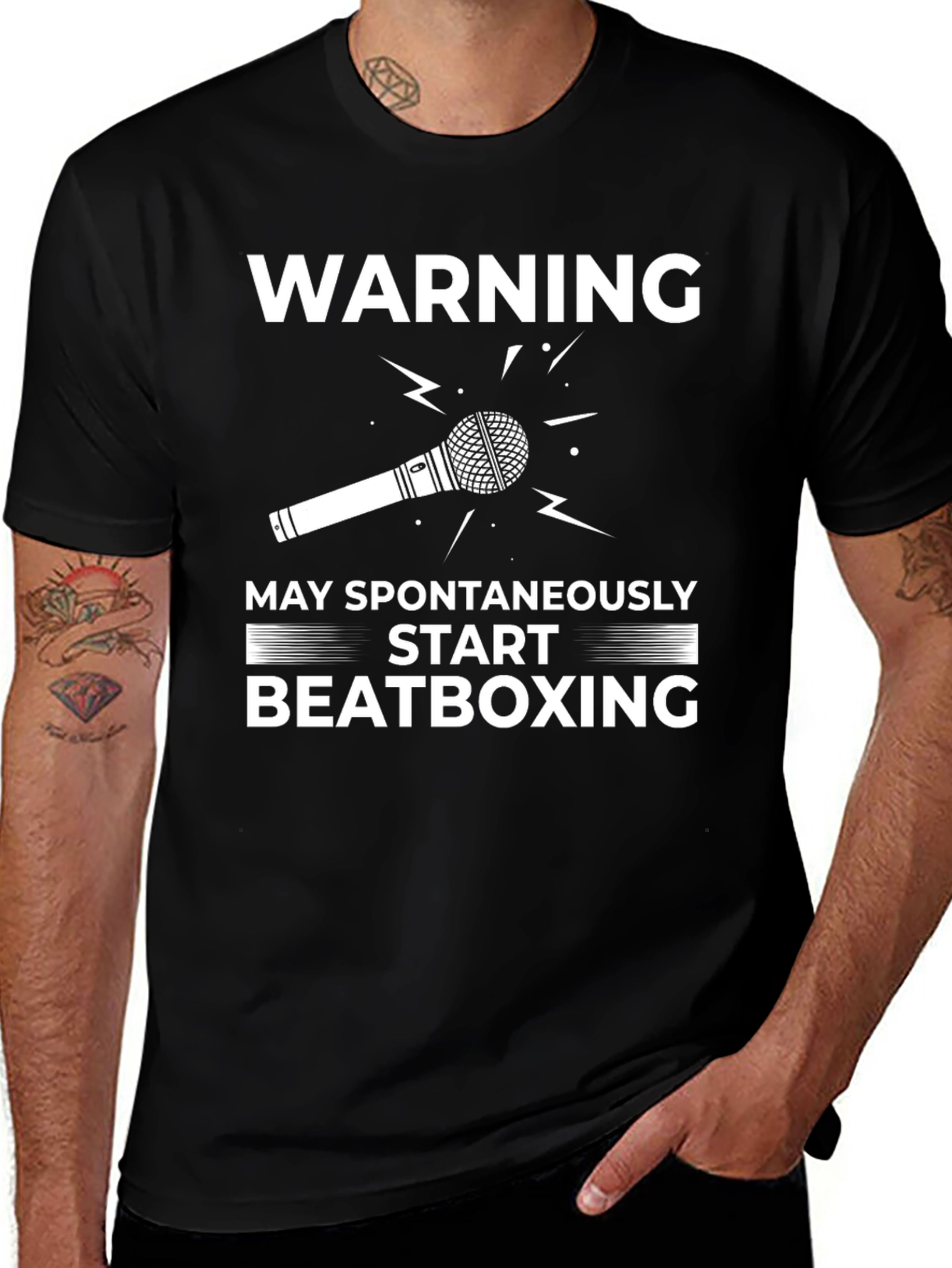Variant 2 of Warning May Spontaneously Start Beatboxing T-Shirt
