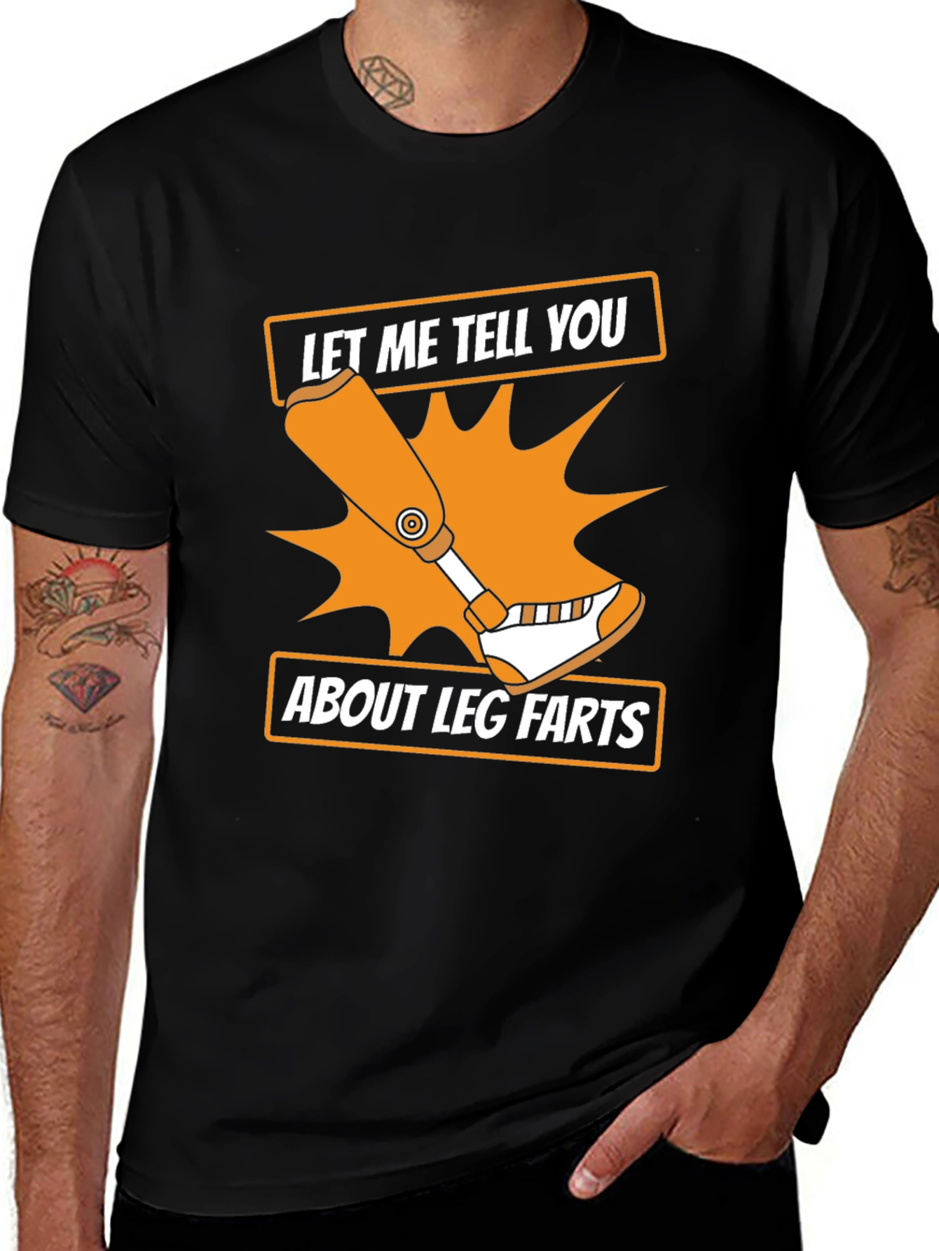 Variant 9 of Leg Farts Graphic T-Shirt - Black