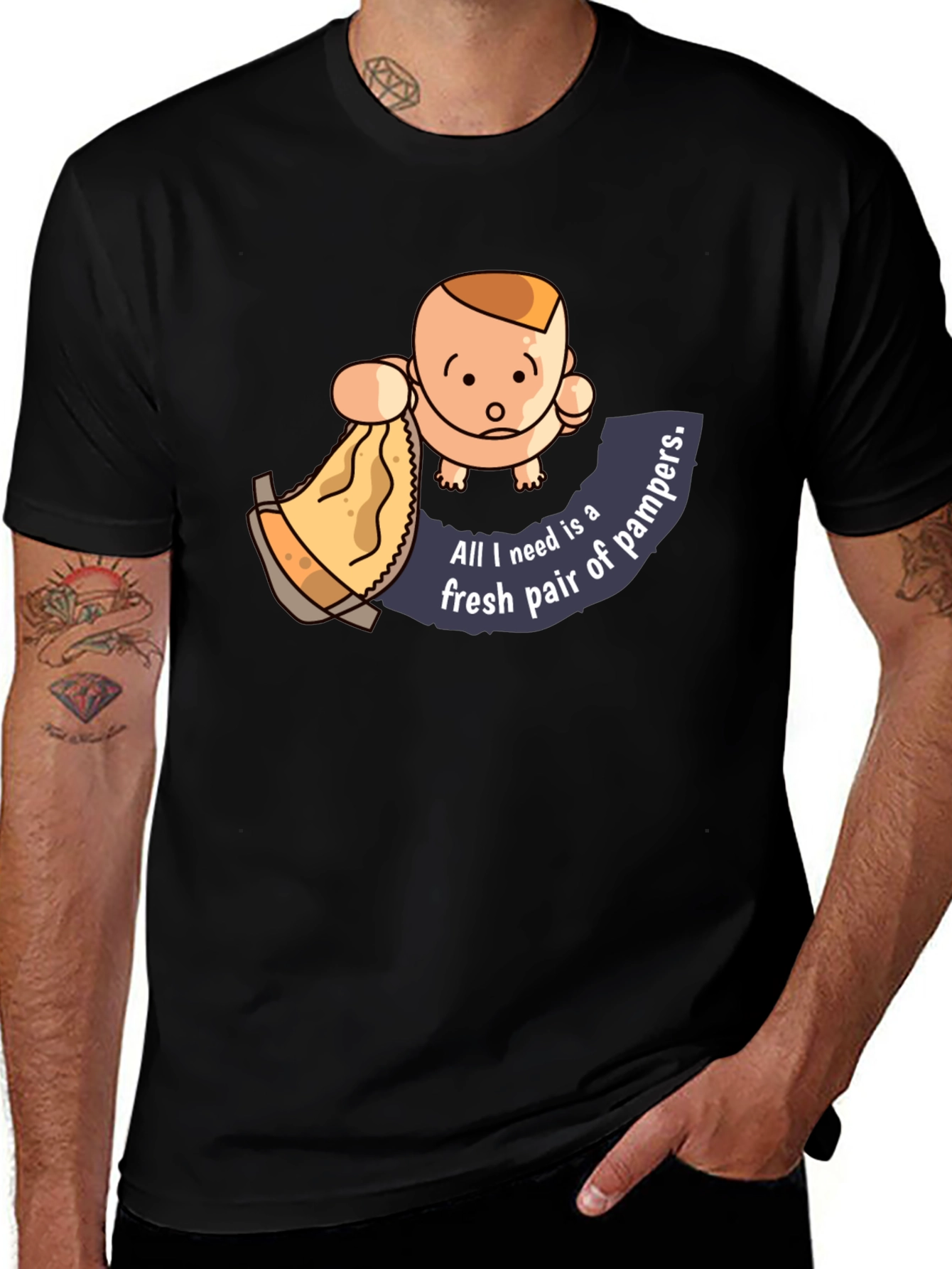Variant 5 of Baby & Diaper Humor Graphic T-Shirt