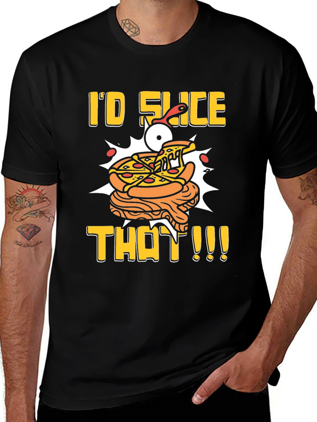 Variant 19 of Pizza Slice T-Shirt - I'd Slice That!