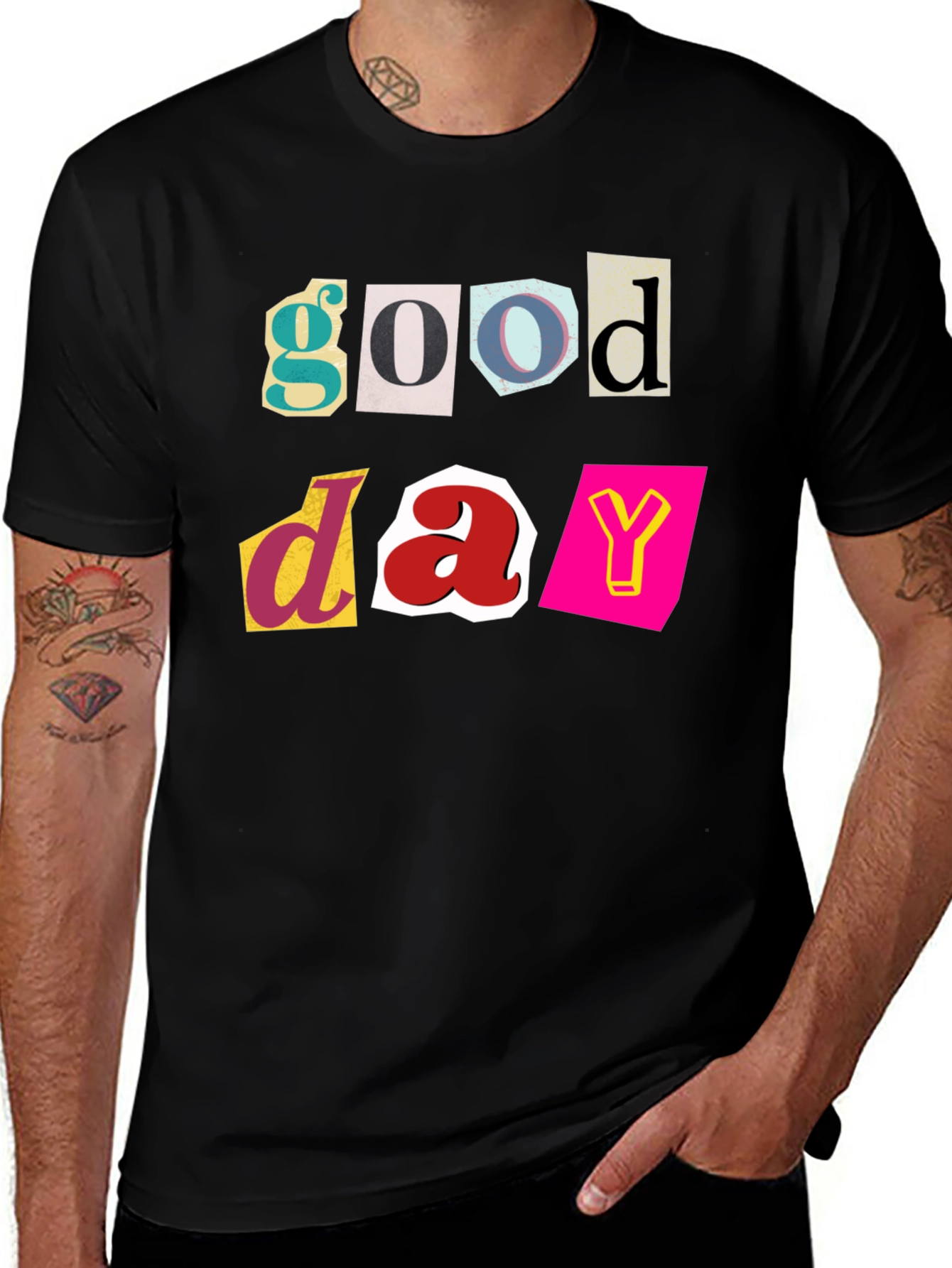 Variant 26 of Good Day T-Shirt - Colorful Collage Style