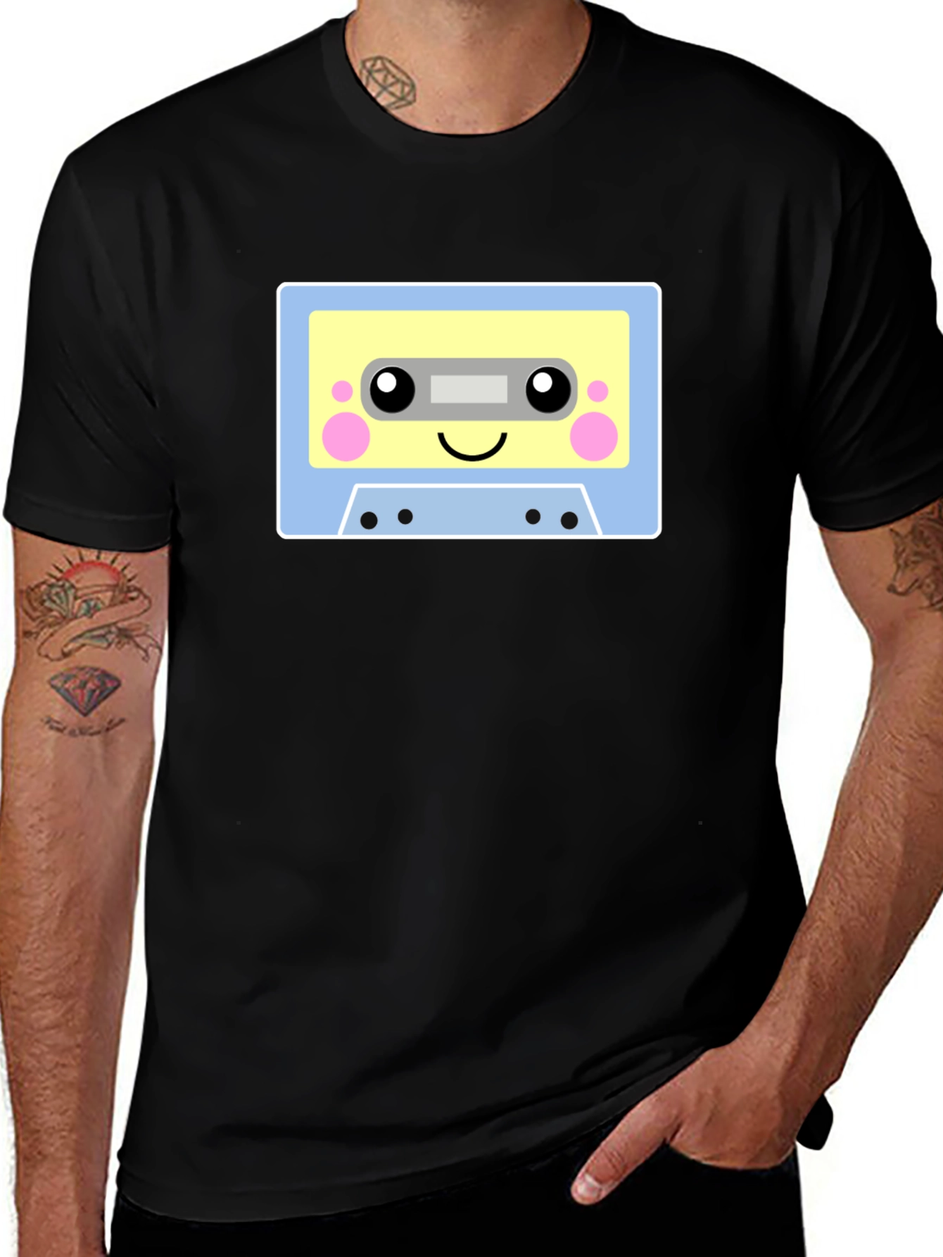 Variant 12 of Kawaii Cassette Tape Graphic Tee - Retro Music Style