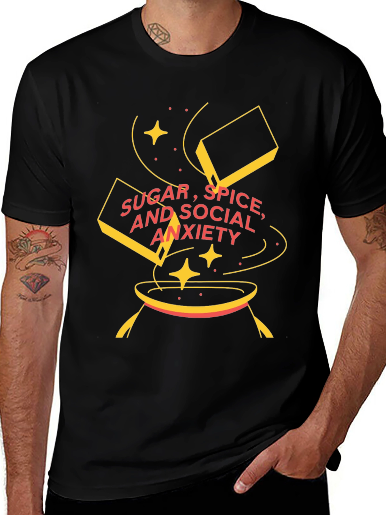 Variant 9 of Sugar, Spice, and Social Anxiety Graphic Tee