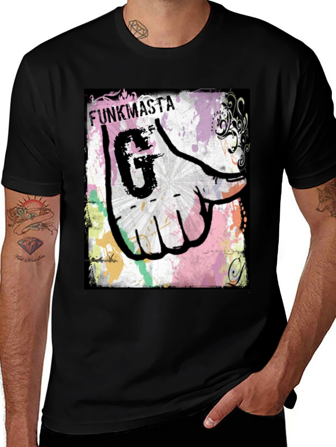 Variant 16 of Funkmasta Graphic Tee - Black Cotton Blend