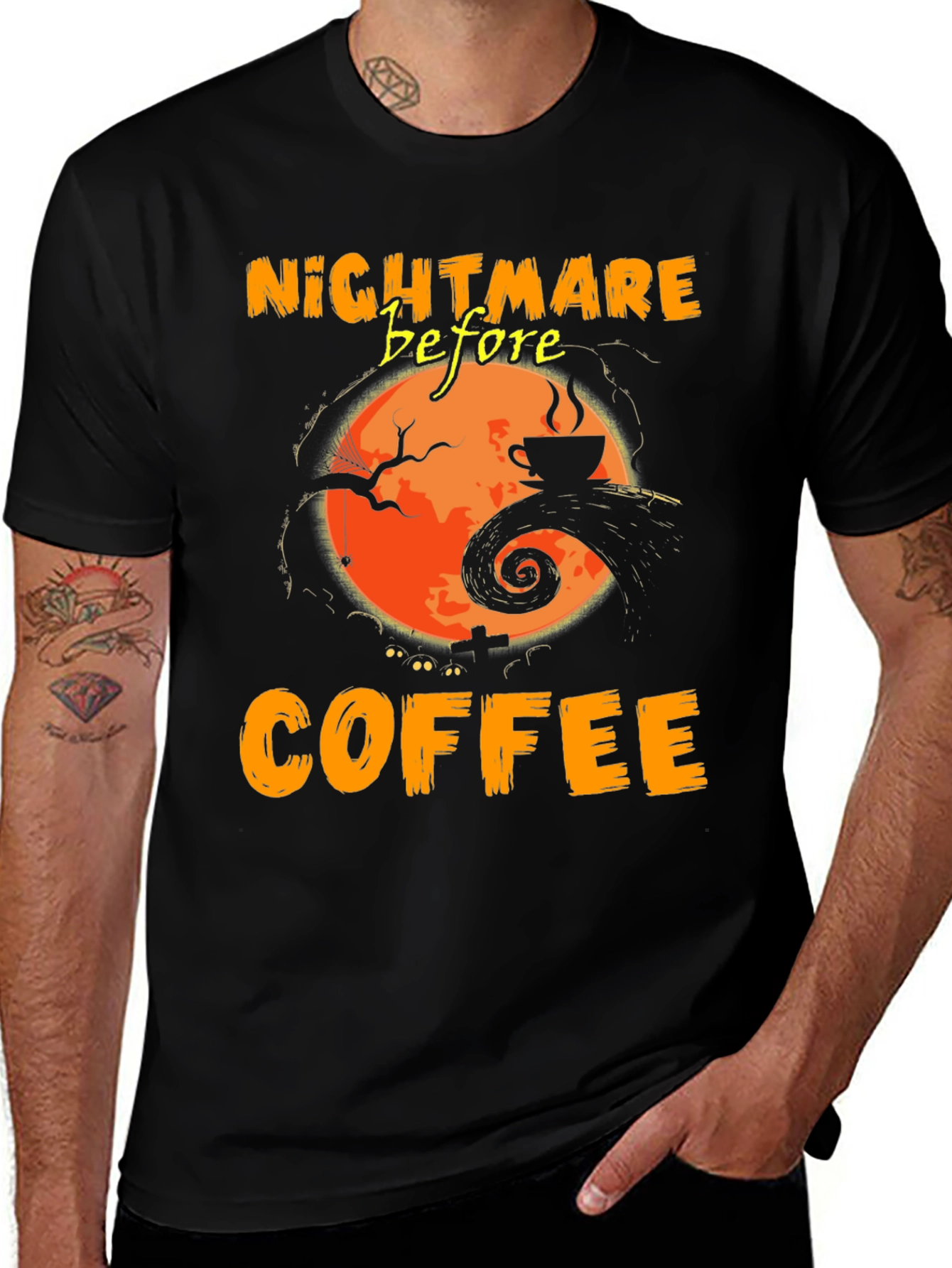 Nightmare Before Coffee Graphic Tee - Halloween T-Shirt