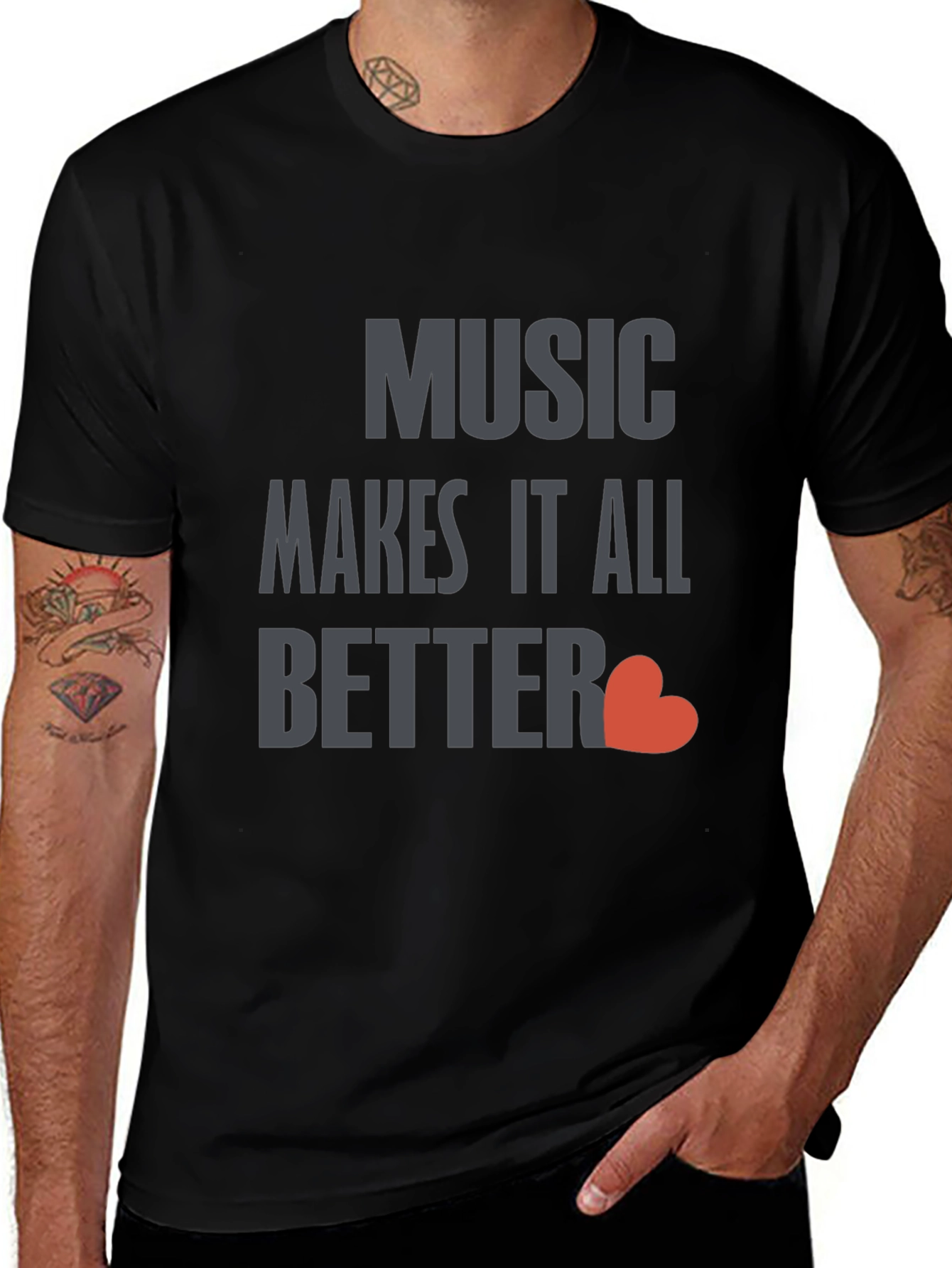 Variant 28 of Music Makes It All Better Black T-Shirt