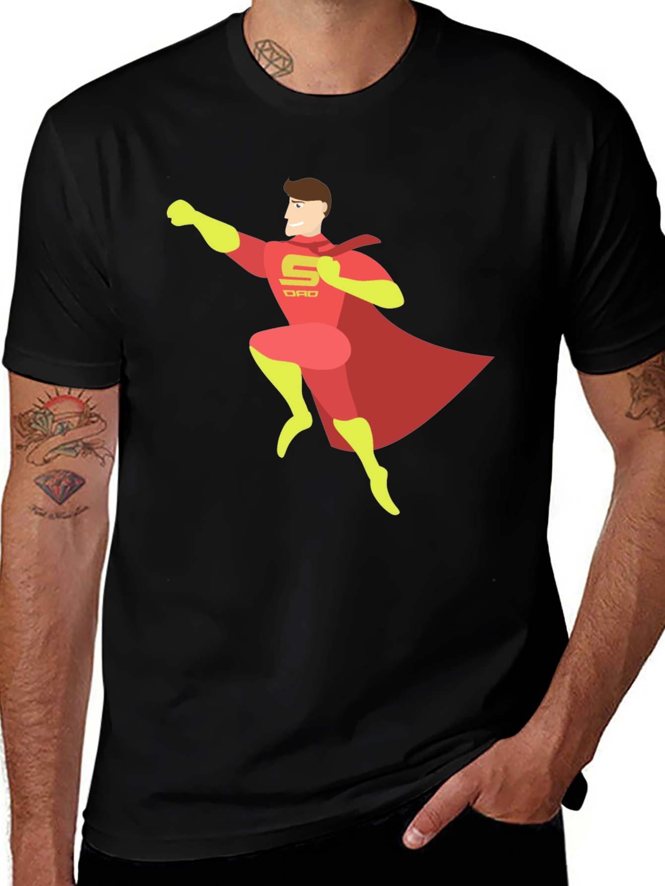 Black Super Dad T-Shirt - Hero Dad Tee main image