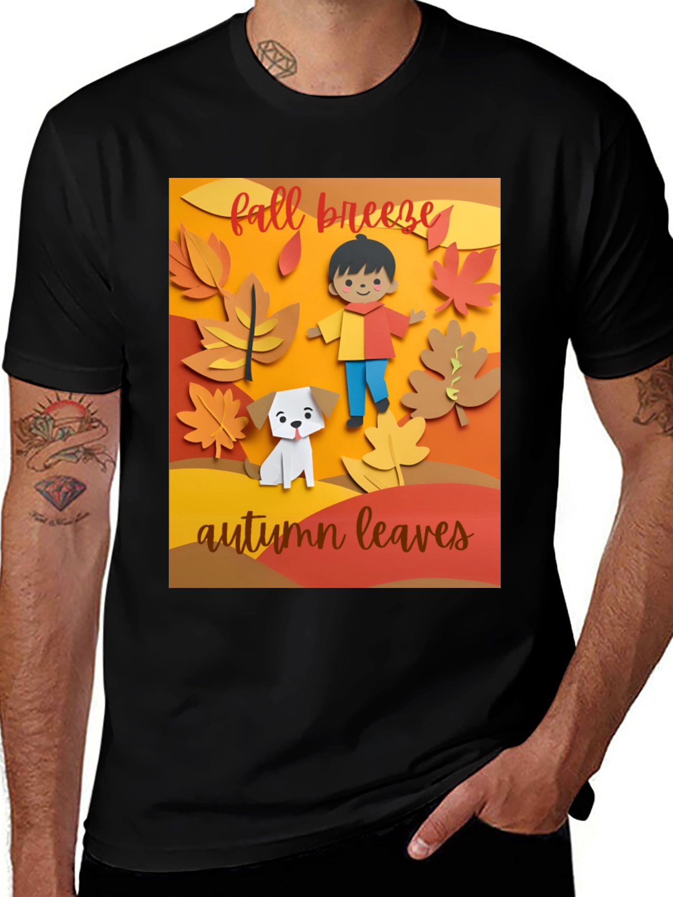 Variant 21 of Fall Breeze Autumn Leaves Graphic T-Shirt
