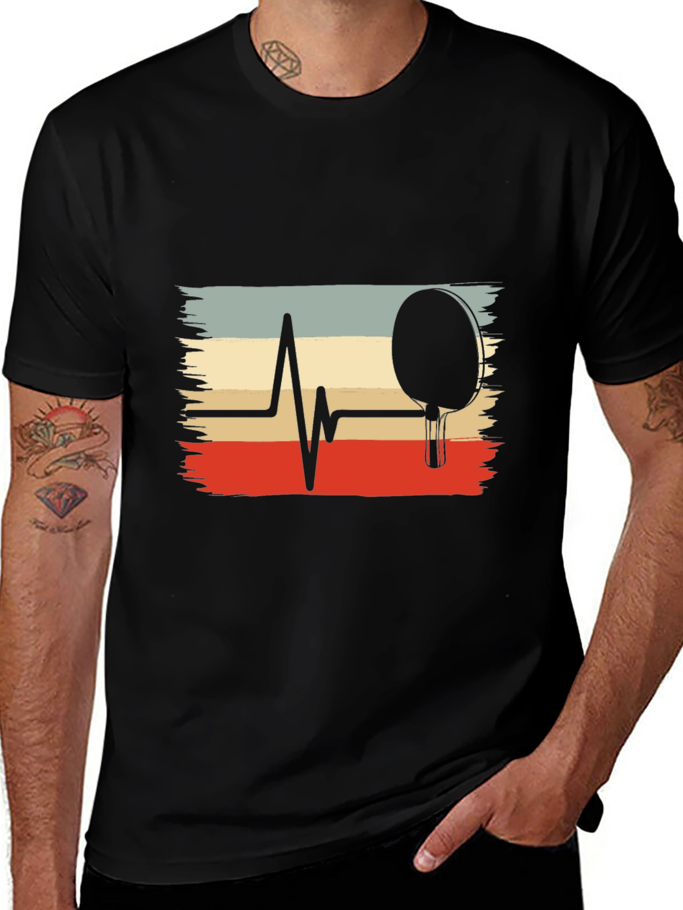 Variant 11 of Ping Pong Heartbeat Tee - Table Tennis Player Shirt