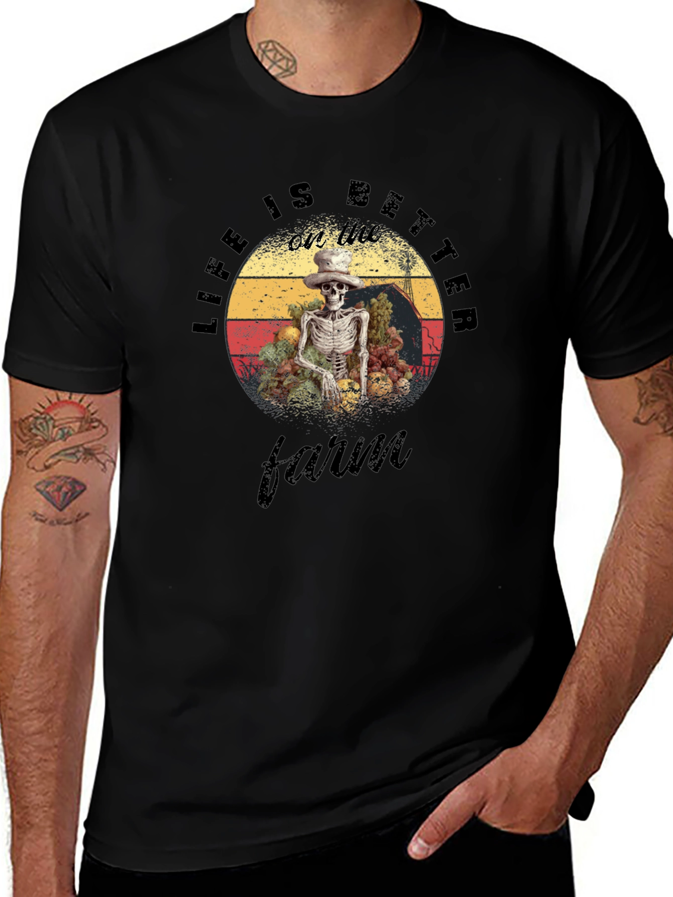 Life is Better on the Farm Skeleton T-Shirt