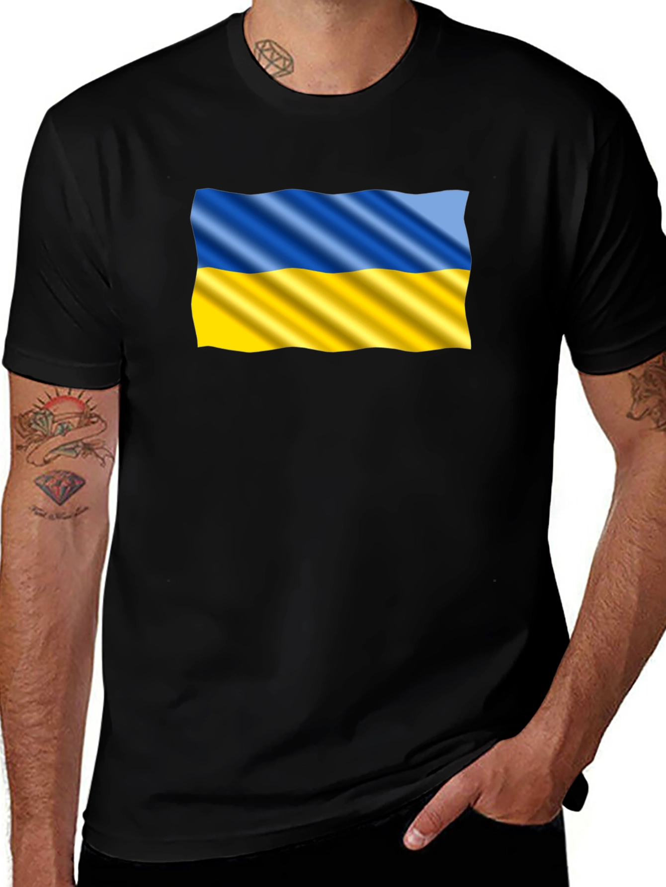 Ukraine Flag T-Shirt - Black Patriotic Tee