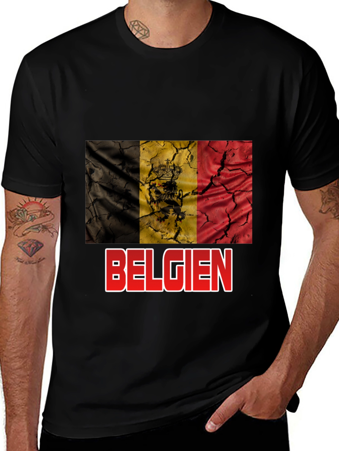Belgien Flag T-Shirt - Black