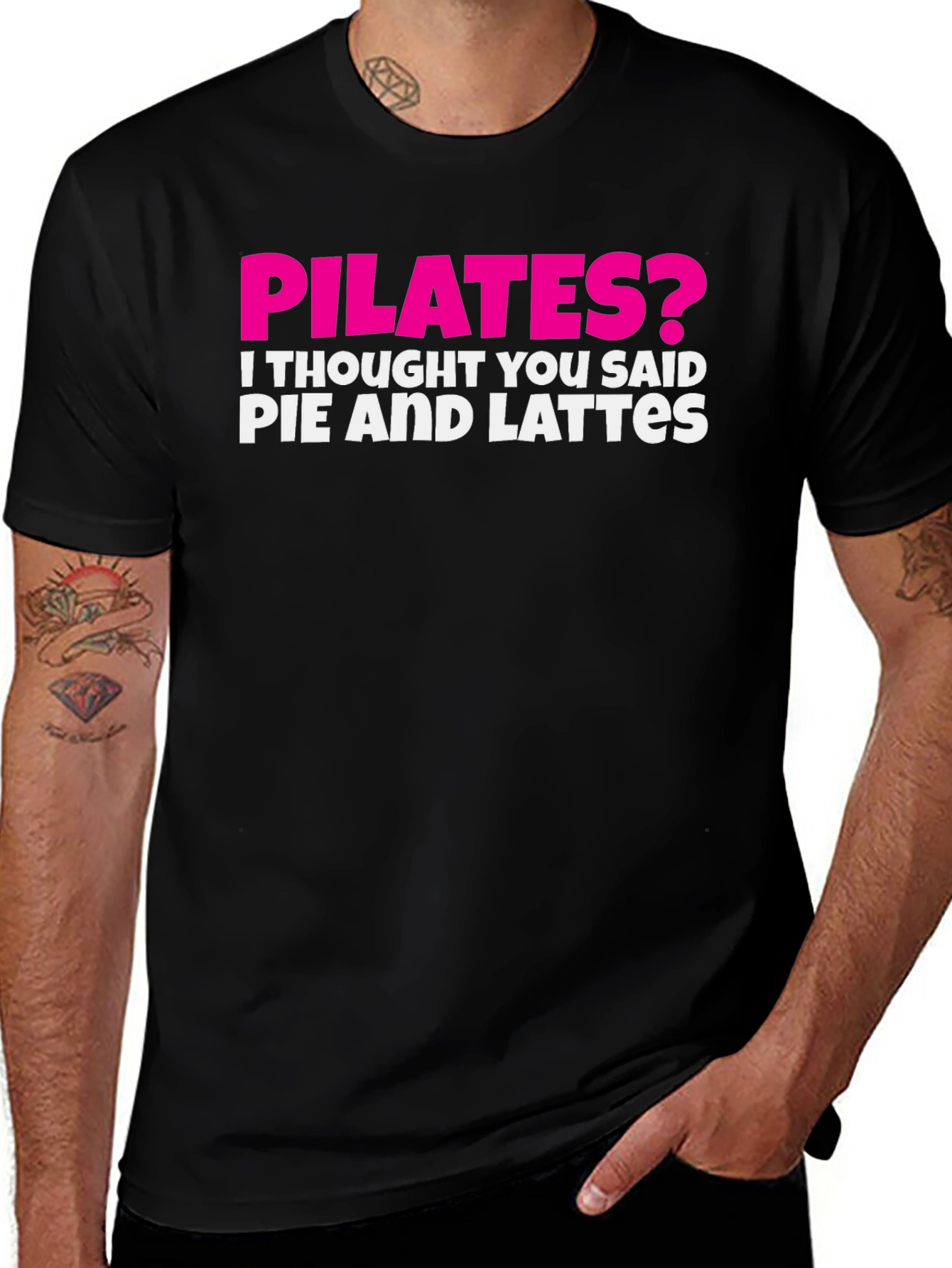 Variant 2 of Pilates? Funny Pie & Lattes Graphic T-Shirt