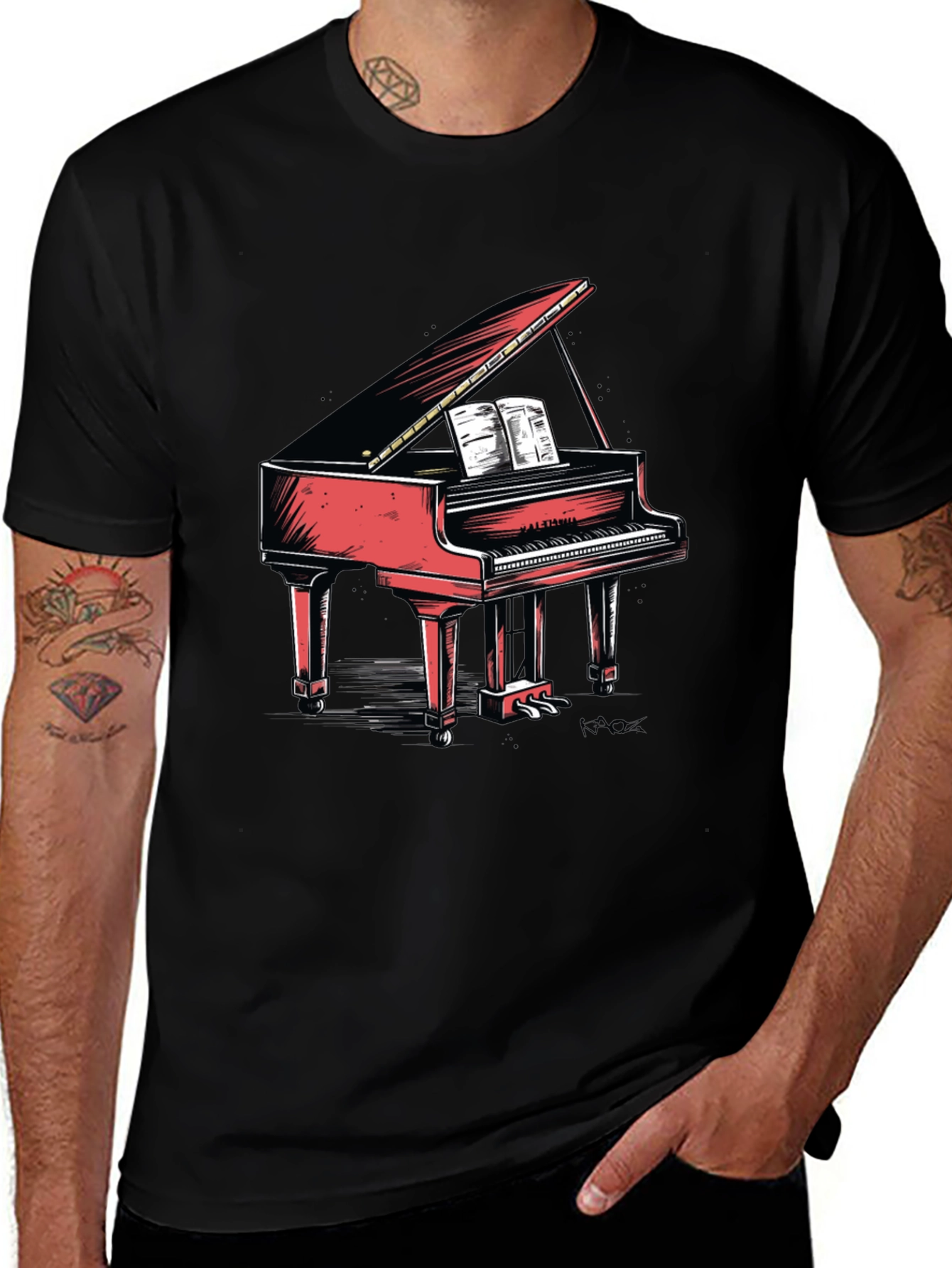 Variant 15 of Red Piano Graphic T-Shirt