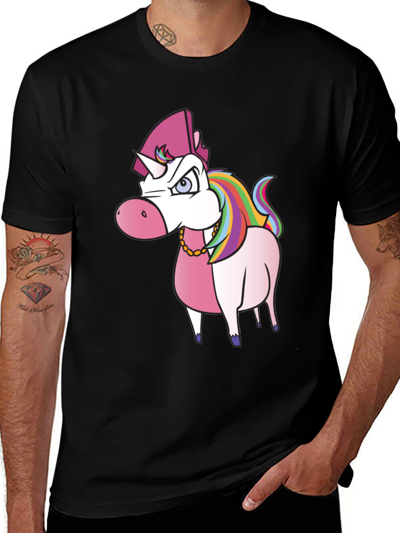 Variant 14 of Unicorn Graphic Black T-Shirt