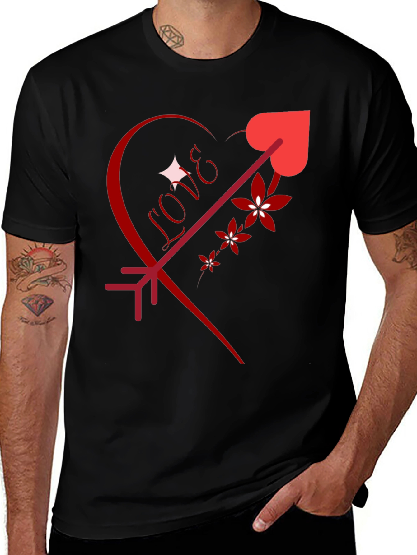 Variant 17 of Love Arrow Graphic Tee - Romantic Design