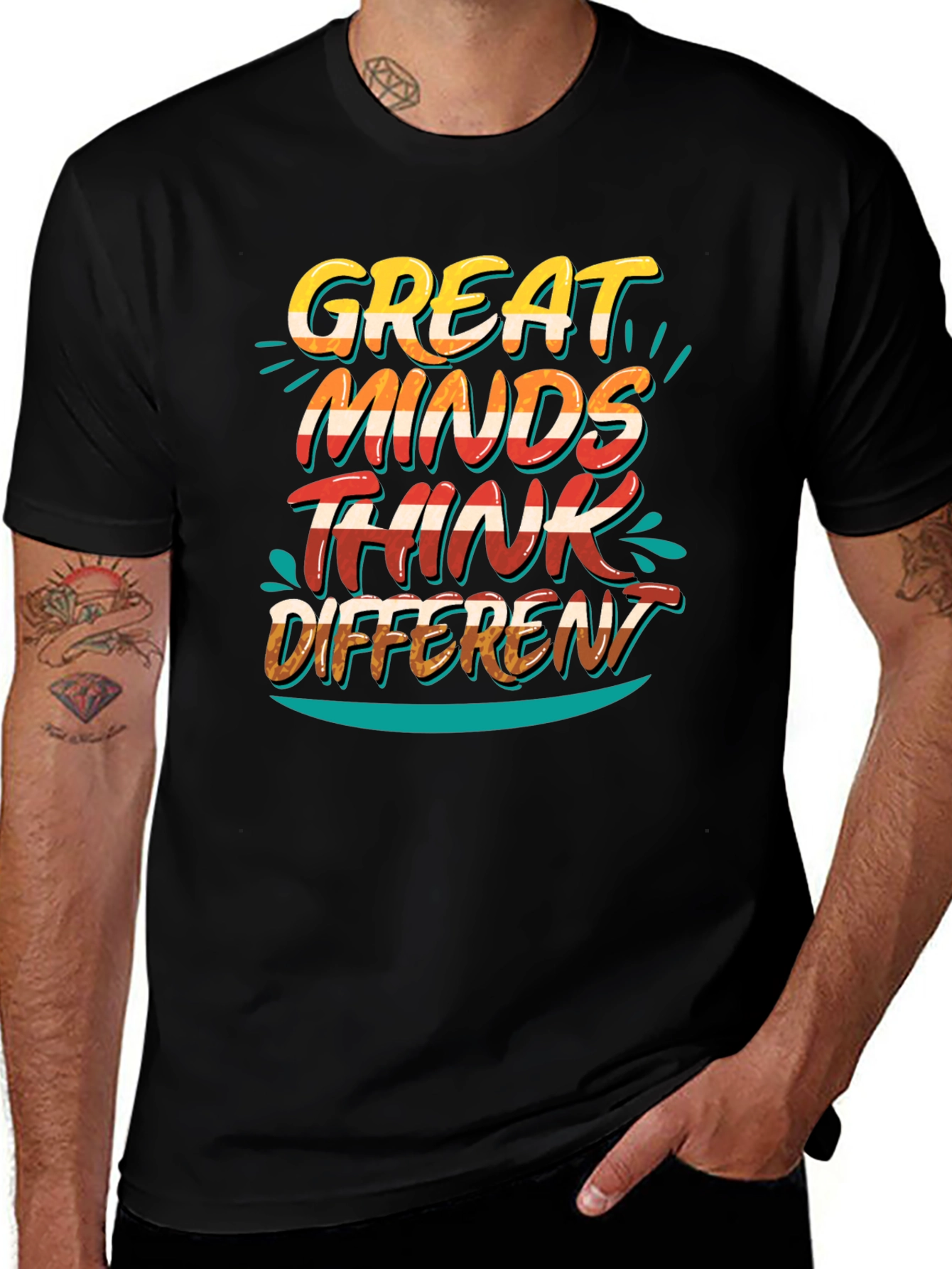 Variant 25 of Great Minds Think Different Black T-Shirt