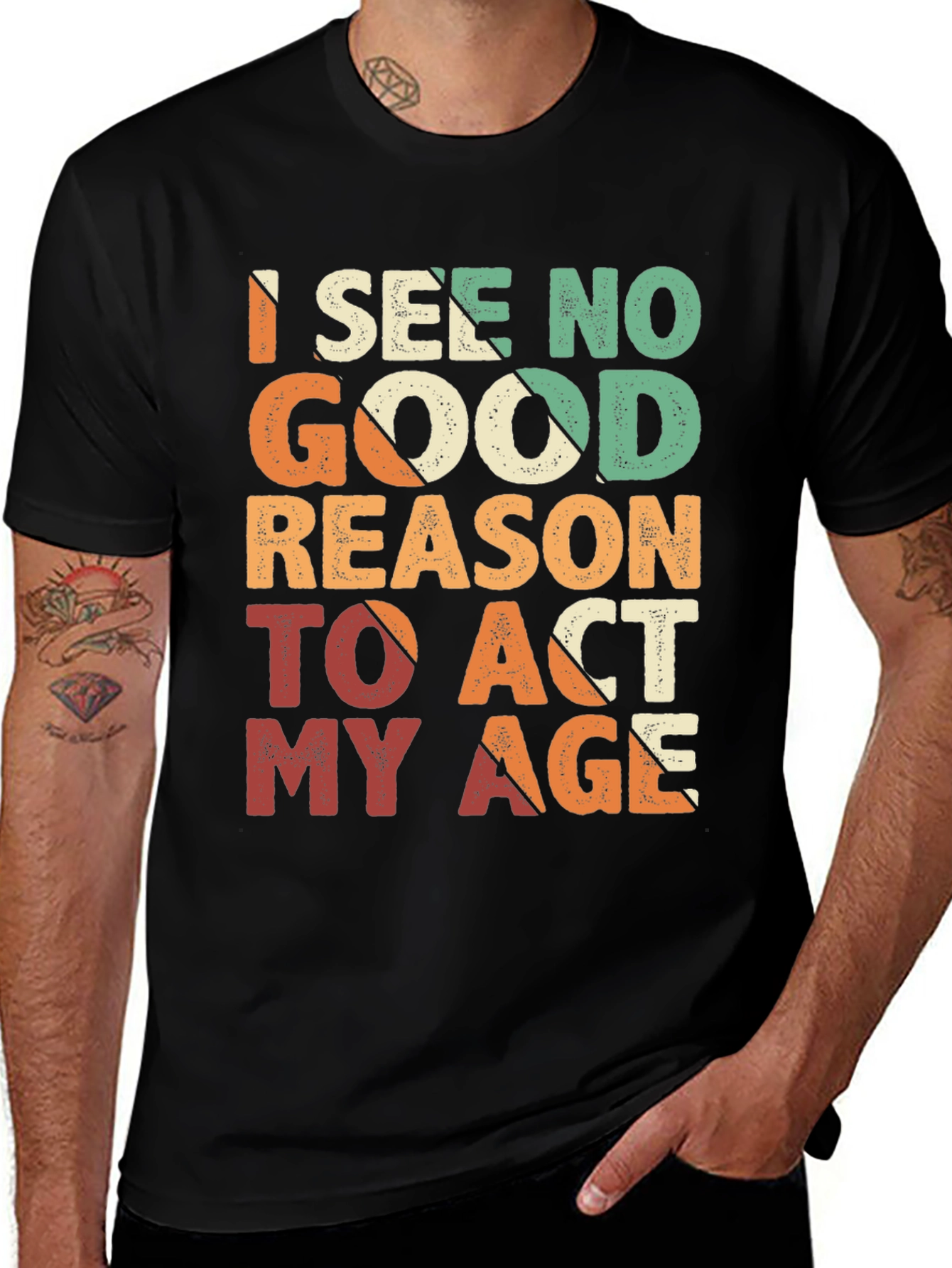 Funny "Act My Age" Retro Graphic T-Shirt
