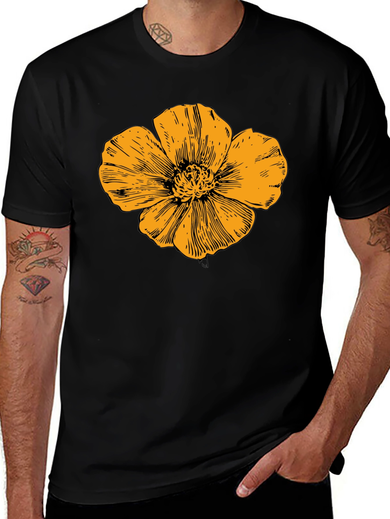 Variant 19 of Floral Graphic T-Shirt - Bold Flower Print